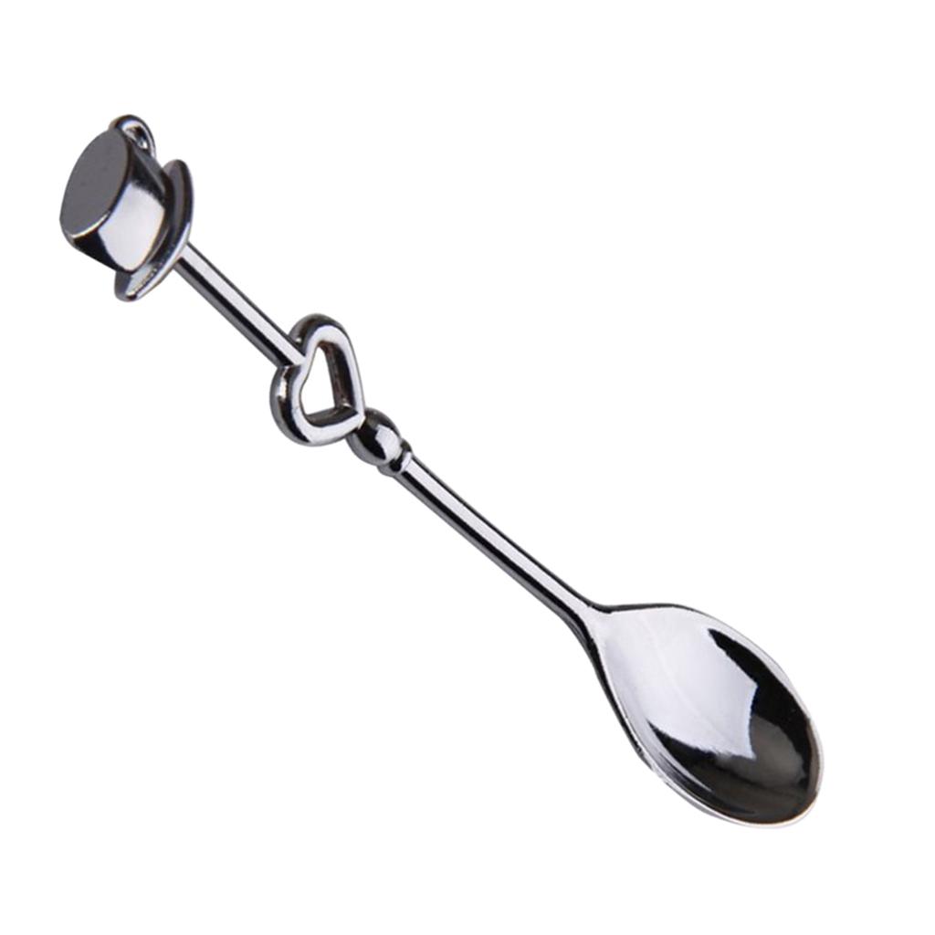 Love Heart Ice Cream Spoon Coffee Spoon Alloy Scoop Flatware Black