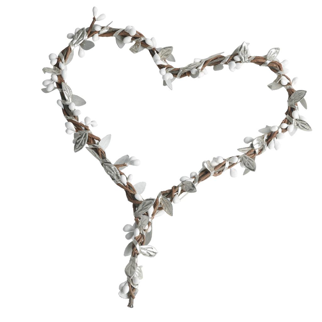 Handmade DIY Heart Flower Leaf Wreath Garland Forehead Hair Band  Silver