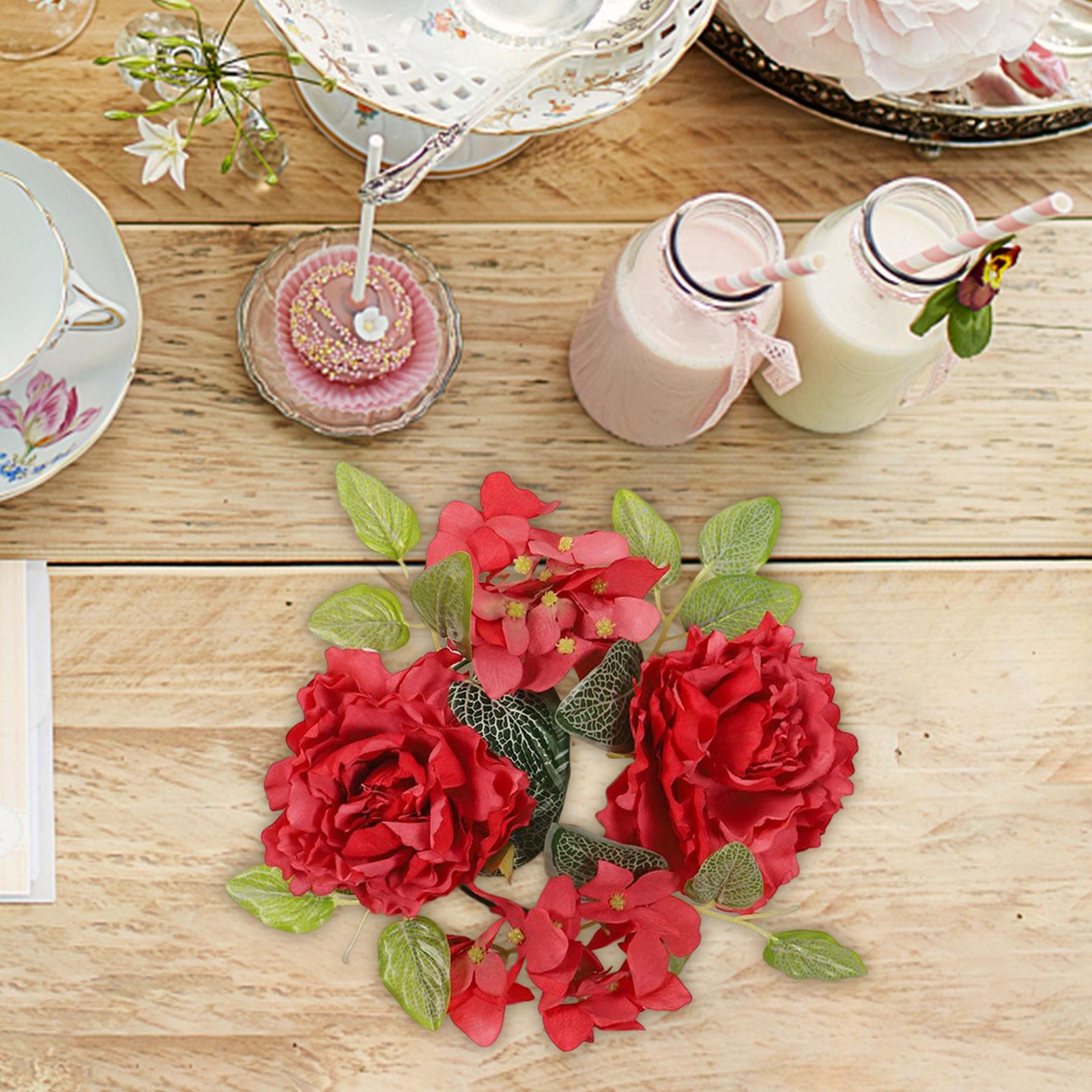 Pillar Candle Rings Wreath Centerpieces for Halloween Farmhouse Thanksgiving red