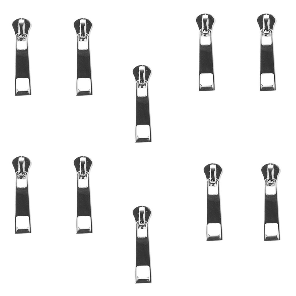2x10 Pieces #3 Metal Zipper Pull Slider Head Replacement Repair Kit White