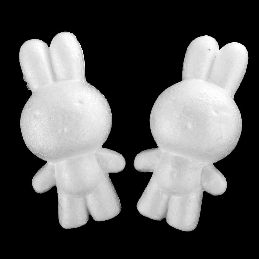 4x5pcs Rabbit Shaped Styrofoam Foam Ornaments for DIY Modelling Craft 14cm
