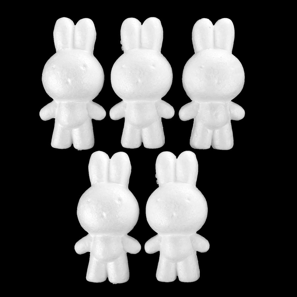 6x5pcs Rabbit Shaped Styrofoam Foam Ornaments for DIY Modelling Craft 14cm