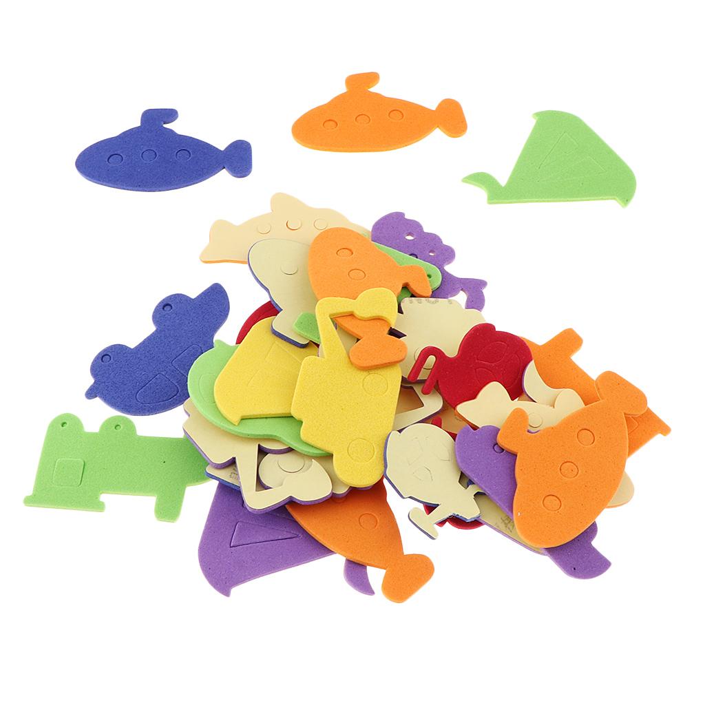 30 Pieces Mixed Foam Glitter Stickers Self Adhesive Kids DIY vehicle