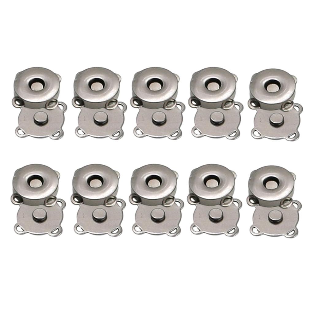 10 Pairs Magnetic Clasps Snaps Buttons DIY Purses Handbag Craft 14mm Black