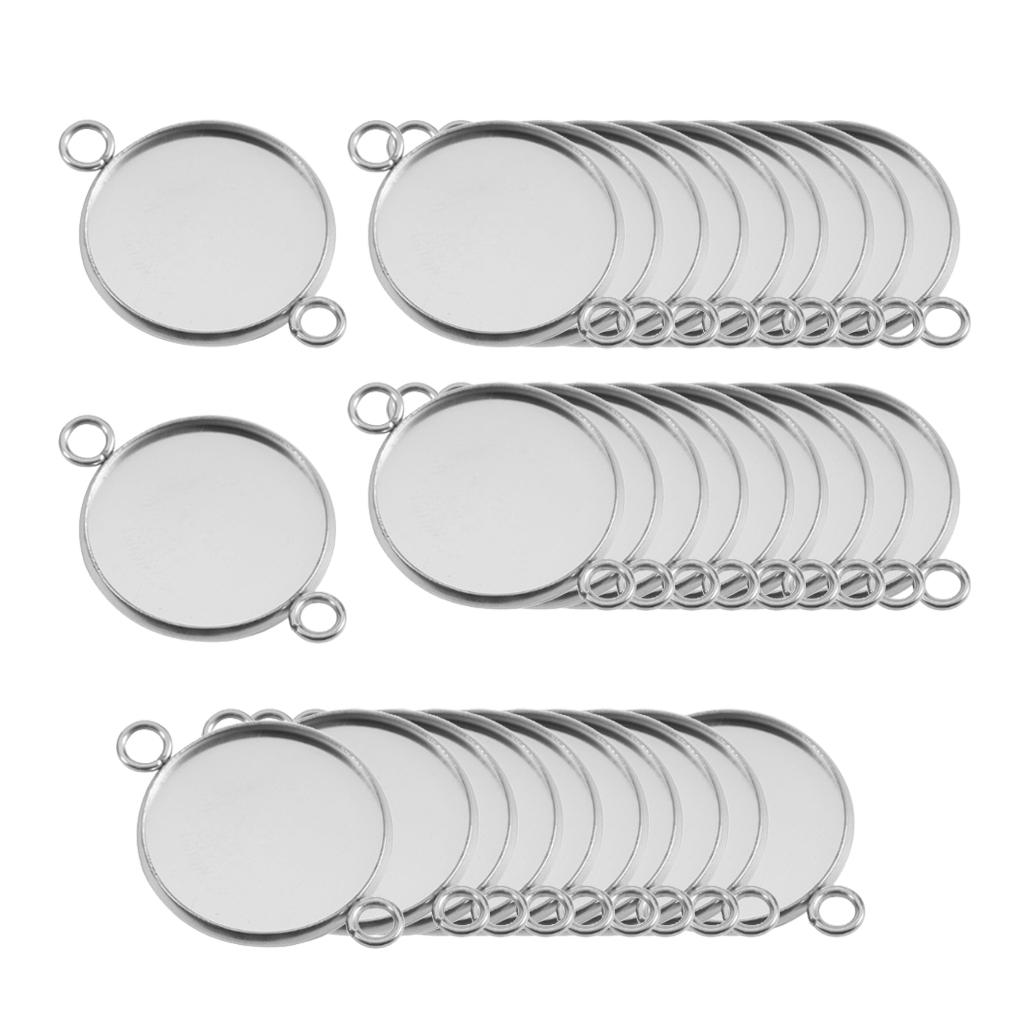 30pcs Bezel Cabochon Blank Tray Pendant Jewelry Making Antique Silver 10mm