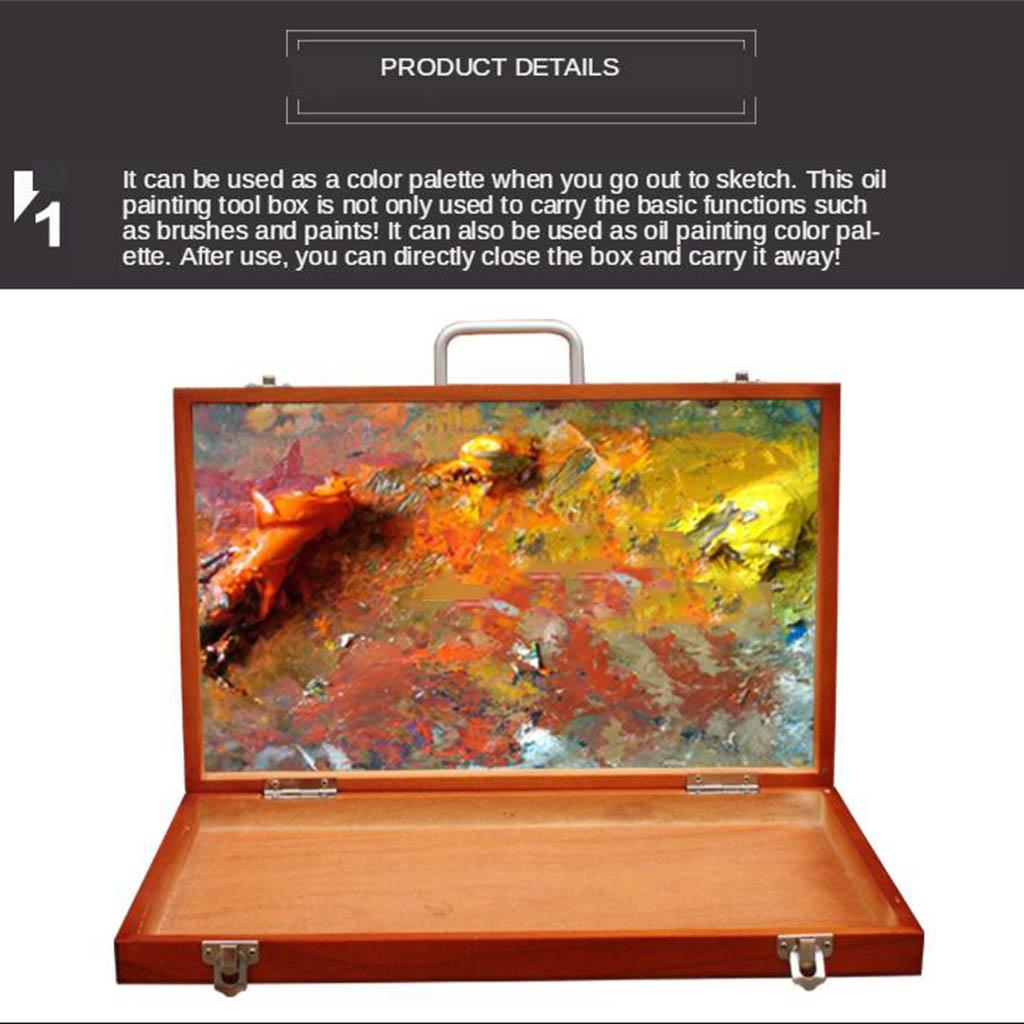 Portable Wooden Box Creative Artist Desktop Storage Case