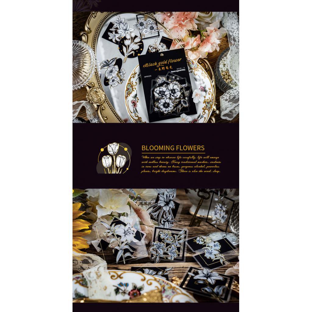 90pcs Sticker Hand Account Handbook Canker Rose and Spring Flowers and Rose