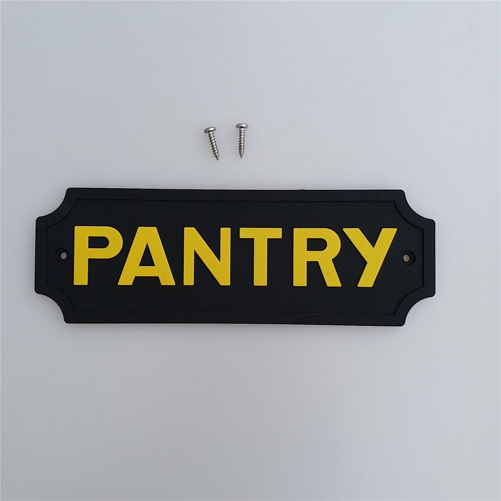 Black Statement Plaque Garden Wall Door Sign PANTRY
