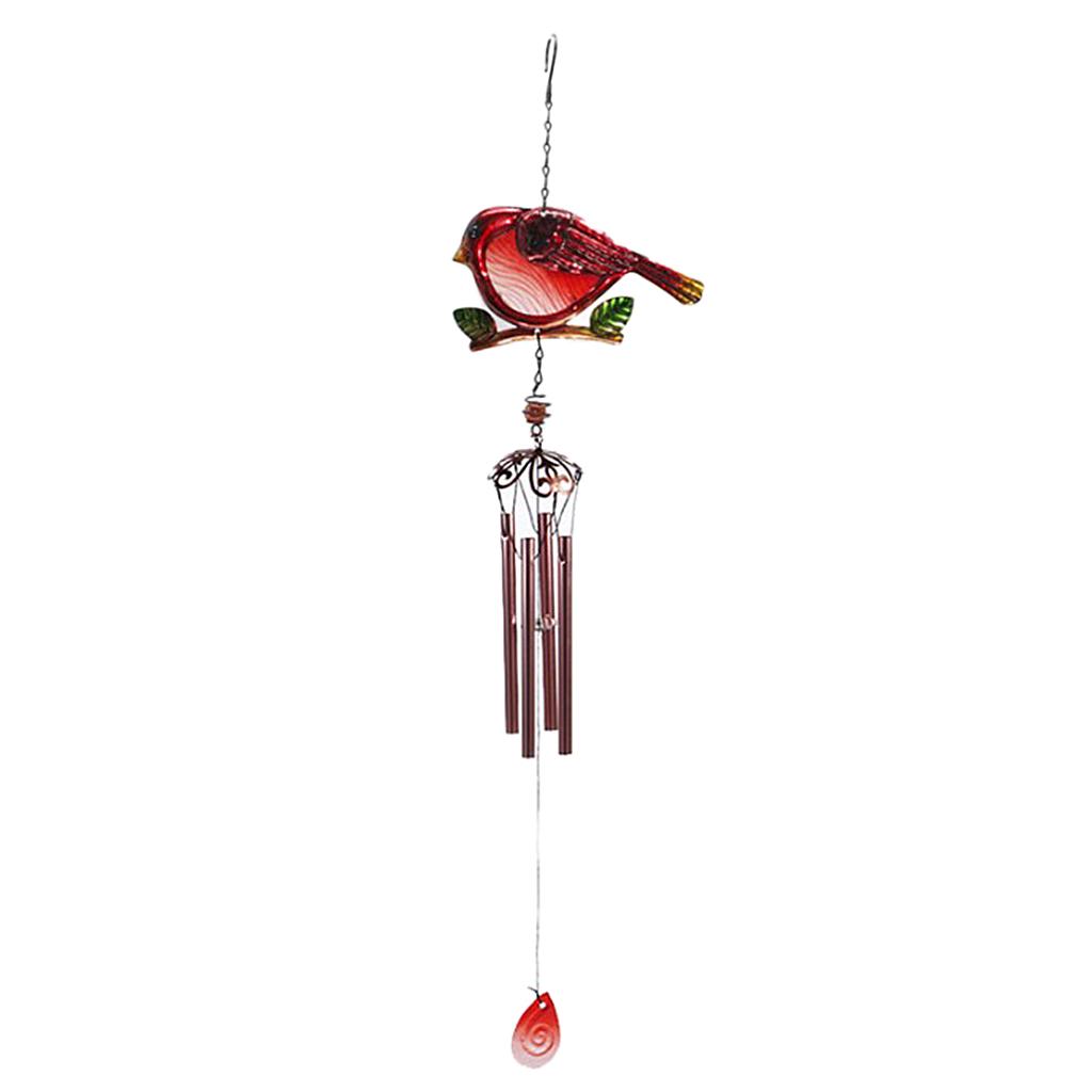 Bird Shape Outdoor Wind Chimes Hanging Musical Wind Chime Red Tubes