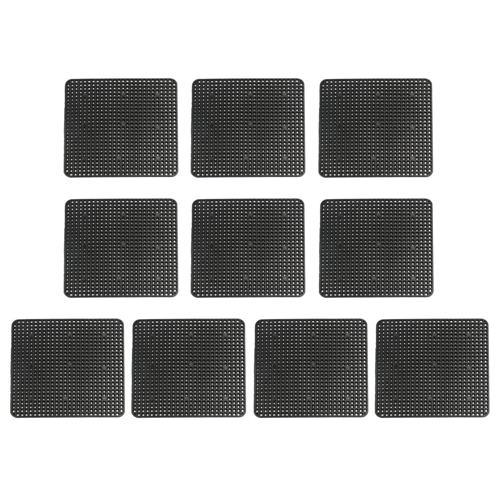 Square Plastic Drainage Mesh Sheet Bonsai Flowerpot Bottom Net 12x12cm_10Pcs