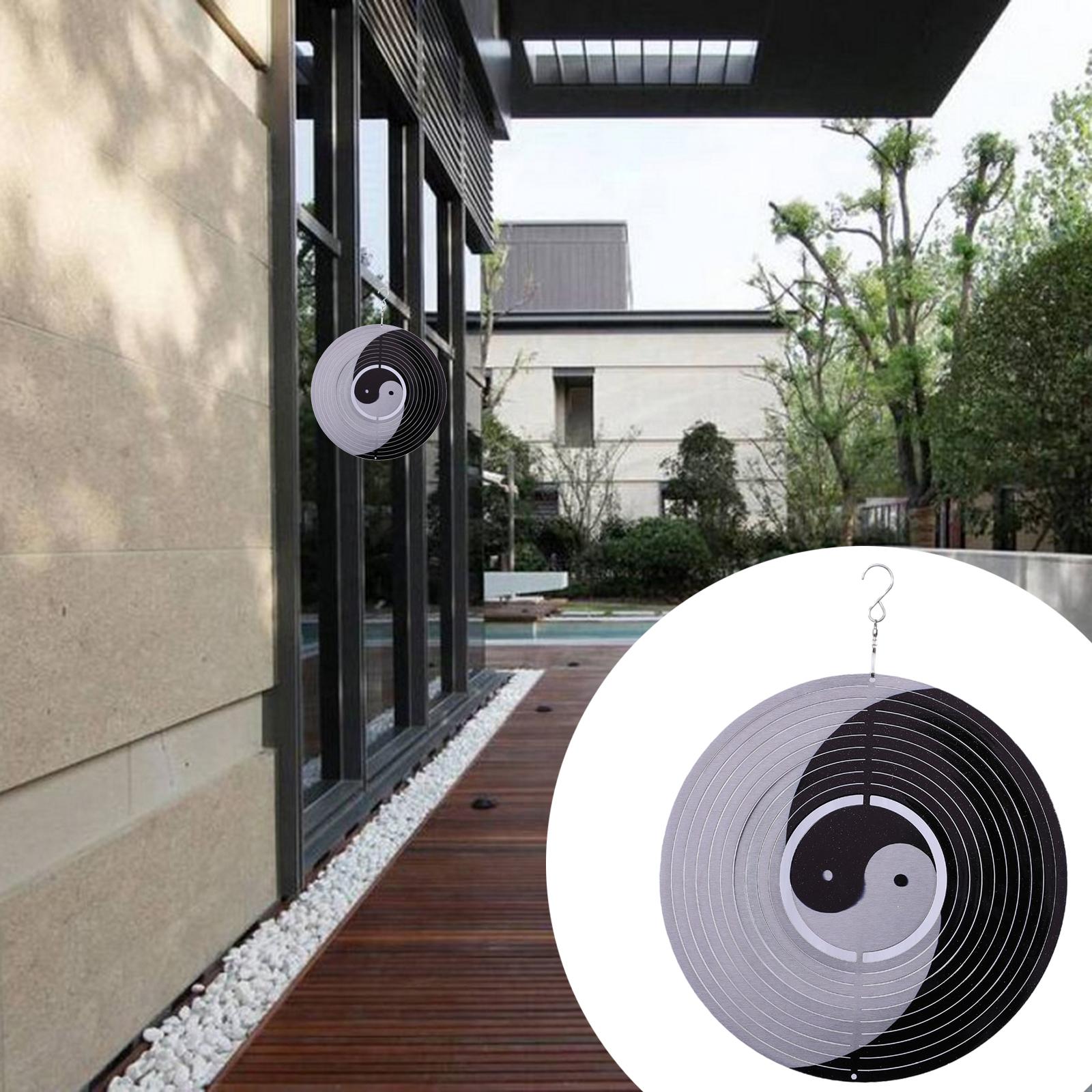 Wind Spinners with Stable Stake Garden Spinner Reflective Painting  Style9