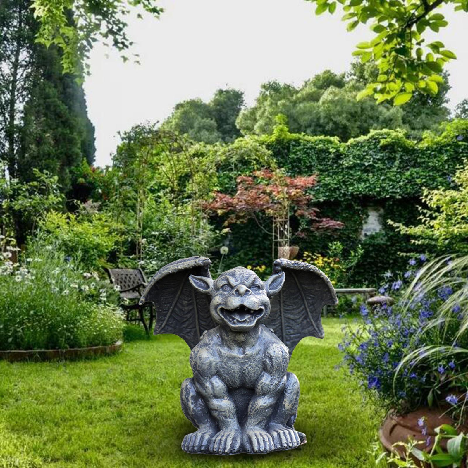 Garden Gargoyle Statue Yard Decor Sculpture Figurine 12x12x17cm Laugh