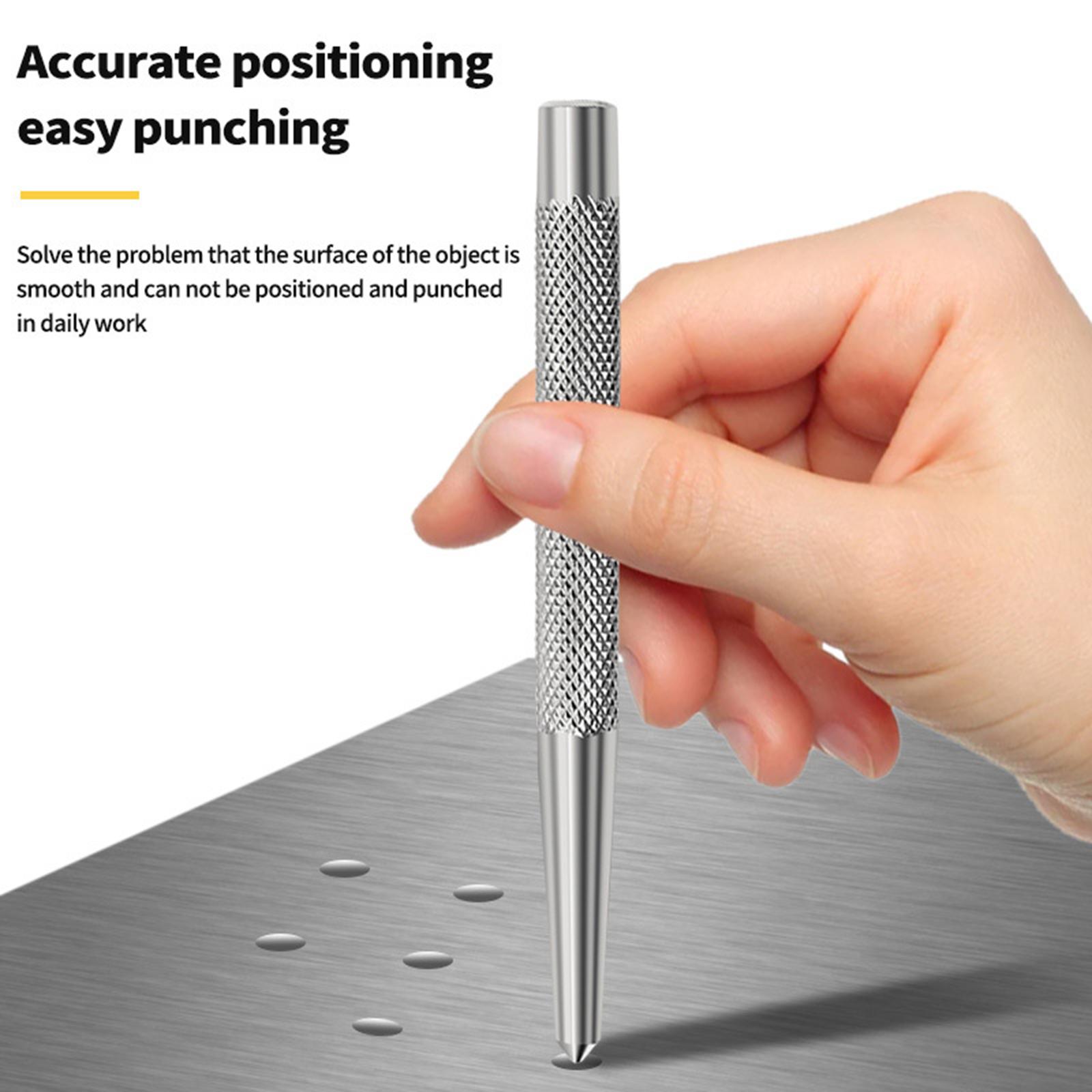 2xMetal Positioning Punch Non Slip Knurling Handle Drill Bit Borehole