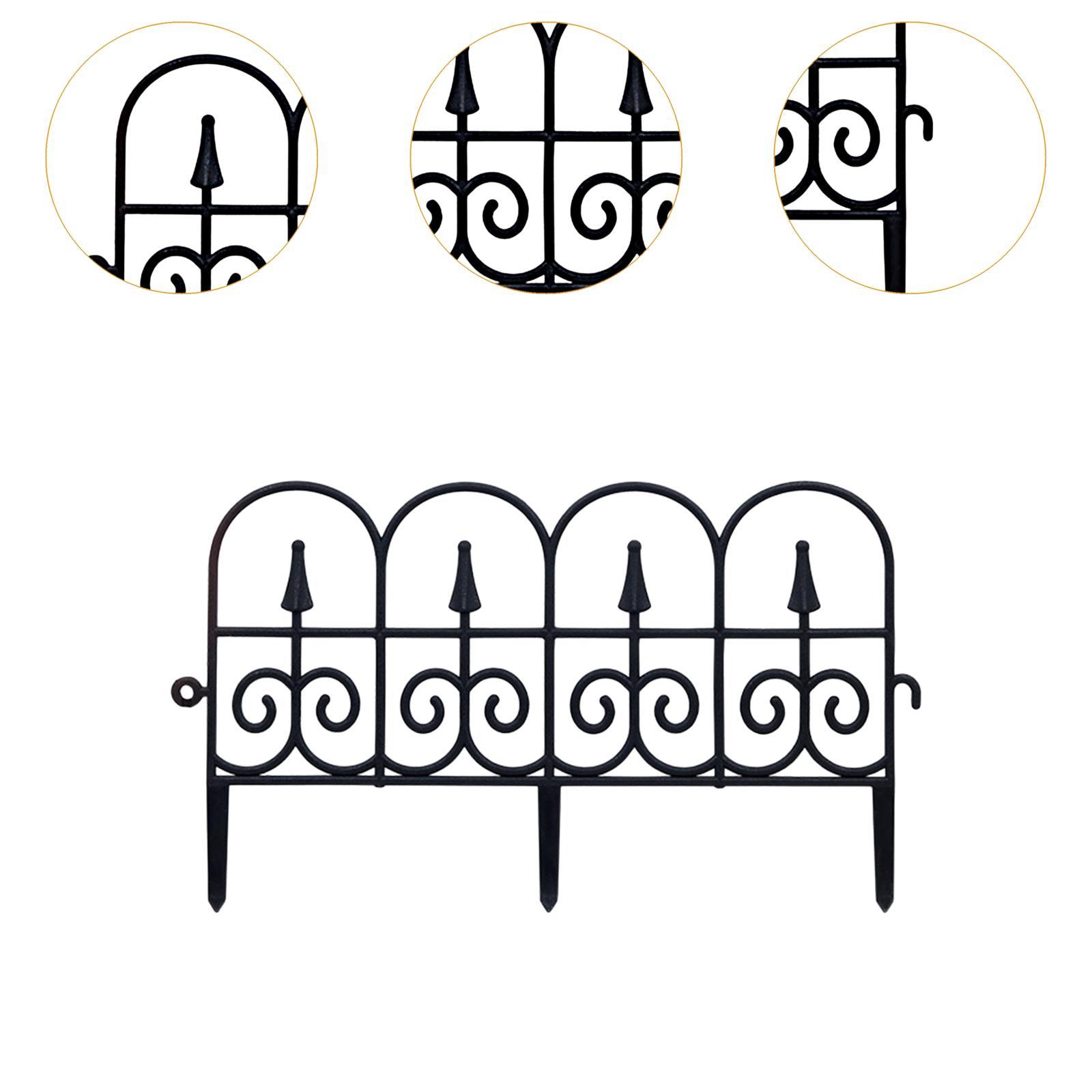 Garden Fence Panel Wedding Prop Outside Stairs Backyard Animal Barrier Fence Black