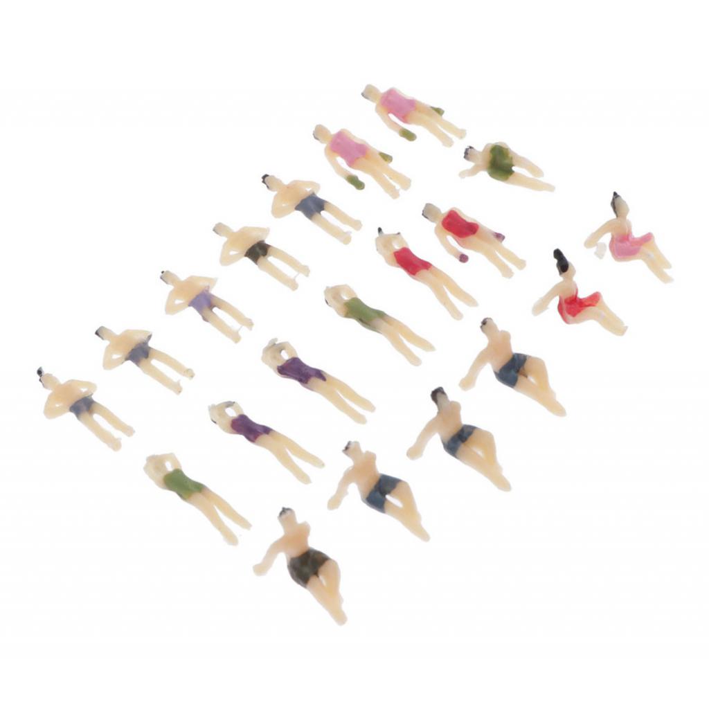 20xModel Trains People Figures Scale Painted Beach Crowd Miniatures N 1:150