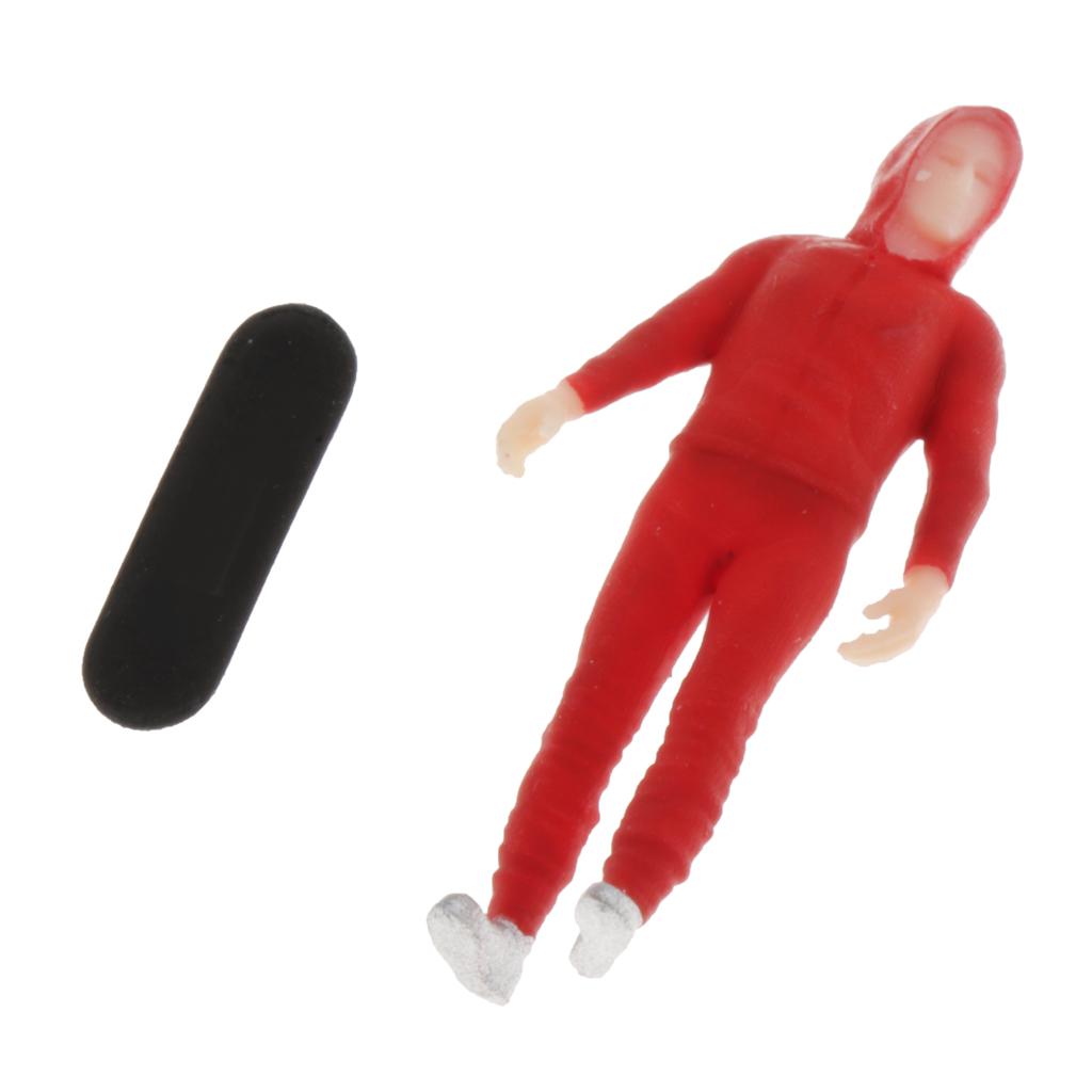 1:64 People Action Figure Diorama Painted Sliding Boy Miniatures Red