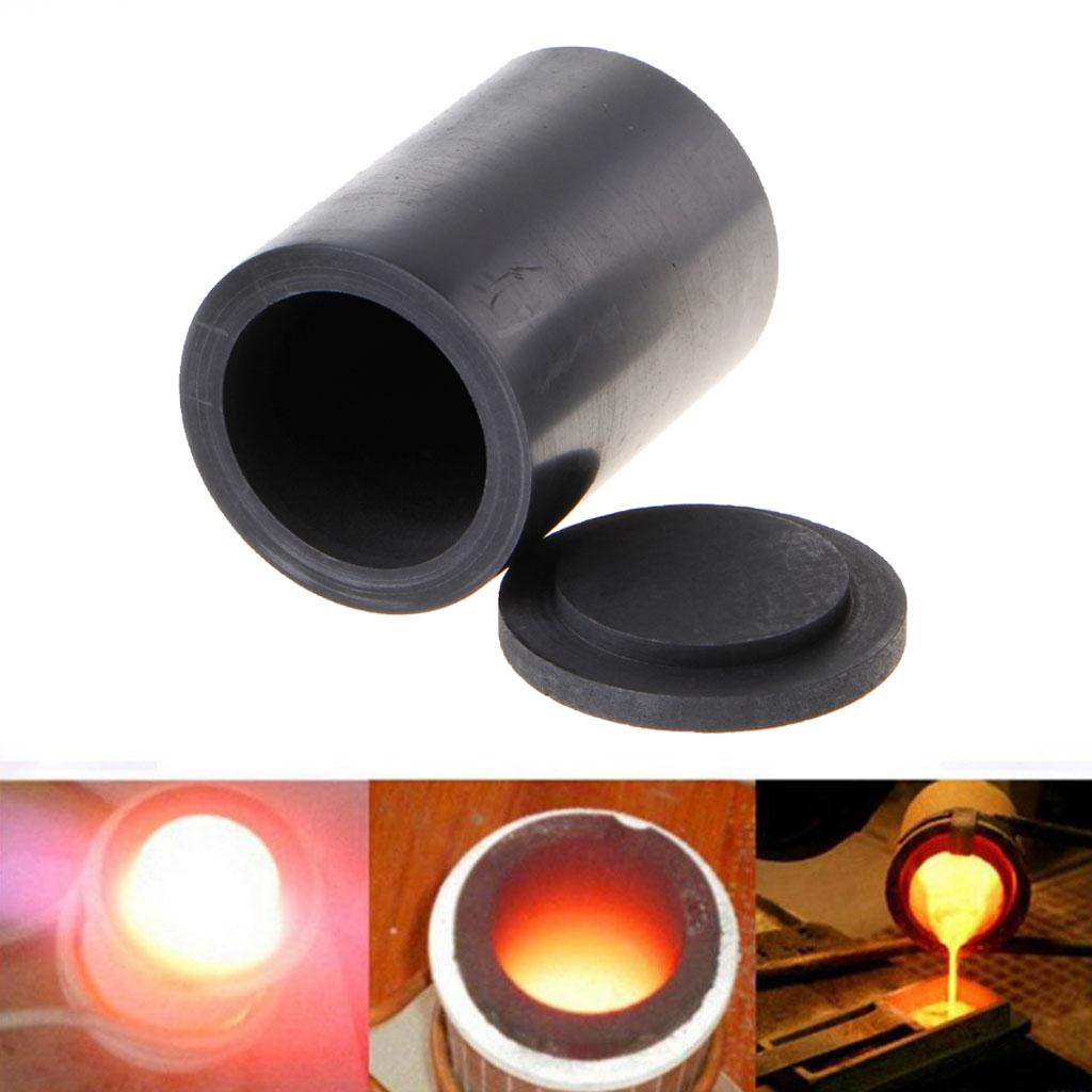 Pure Graphite Crucible Cup Propane Torch Melting Gold Silver DxH 30x40mm