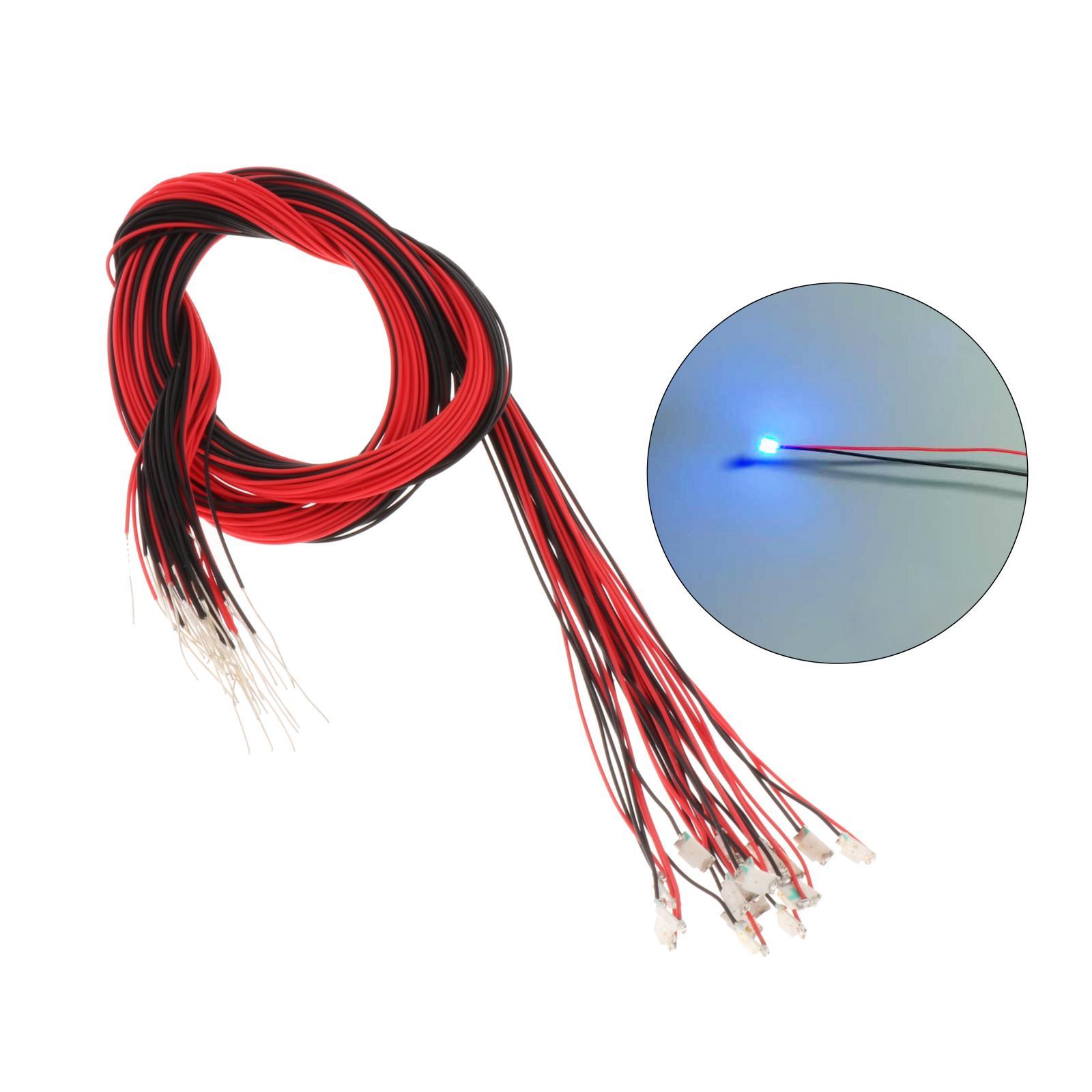 60x Model Train Pre-soldered Micro Litz Wired LED Leads Wires 