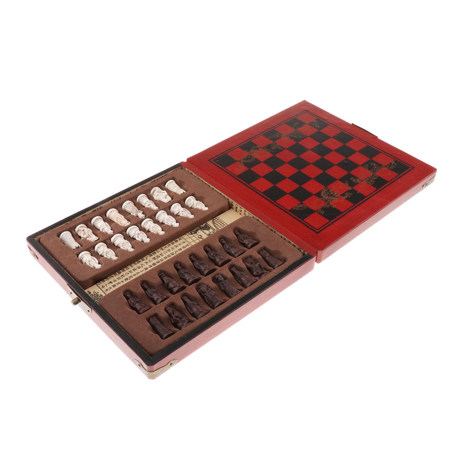 Wooden Folding Chess Set Adult Kids Beginner Chess Board Wood Playing Pieces