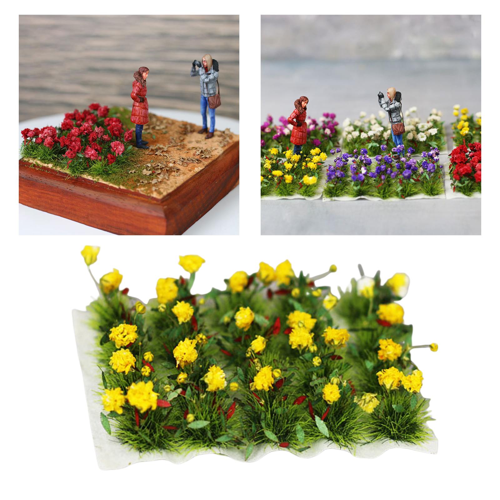 2pcs DIY Flower Cluster Model Railroad Grass Layout Violet Evening Primrose