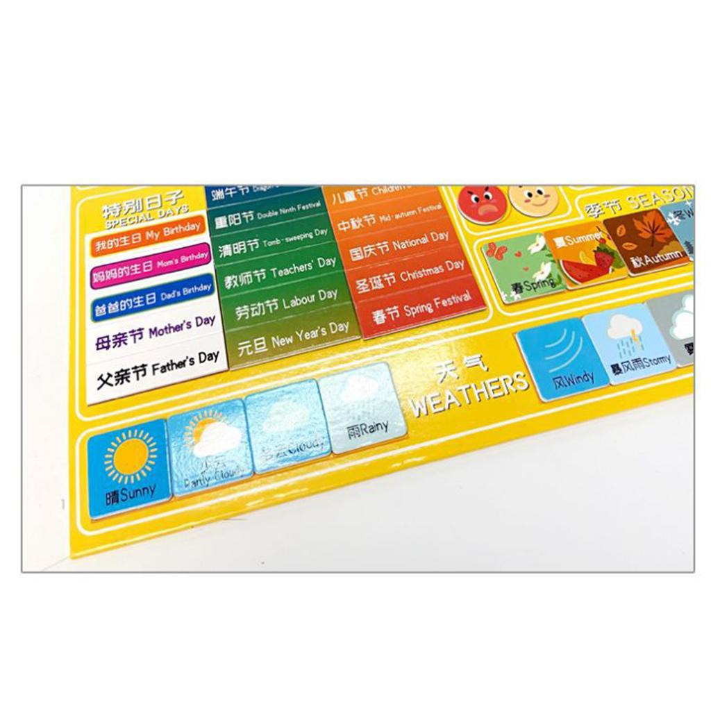 Magnetic Calendar Board - Kid's Seasons Months Dates Preschool Learning Toys