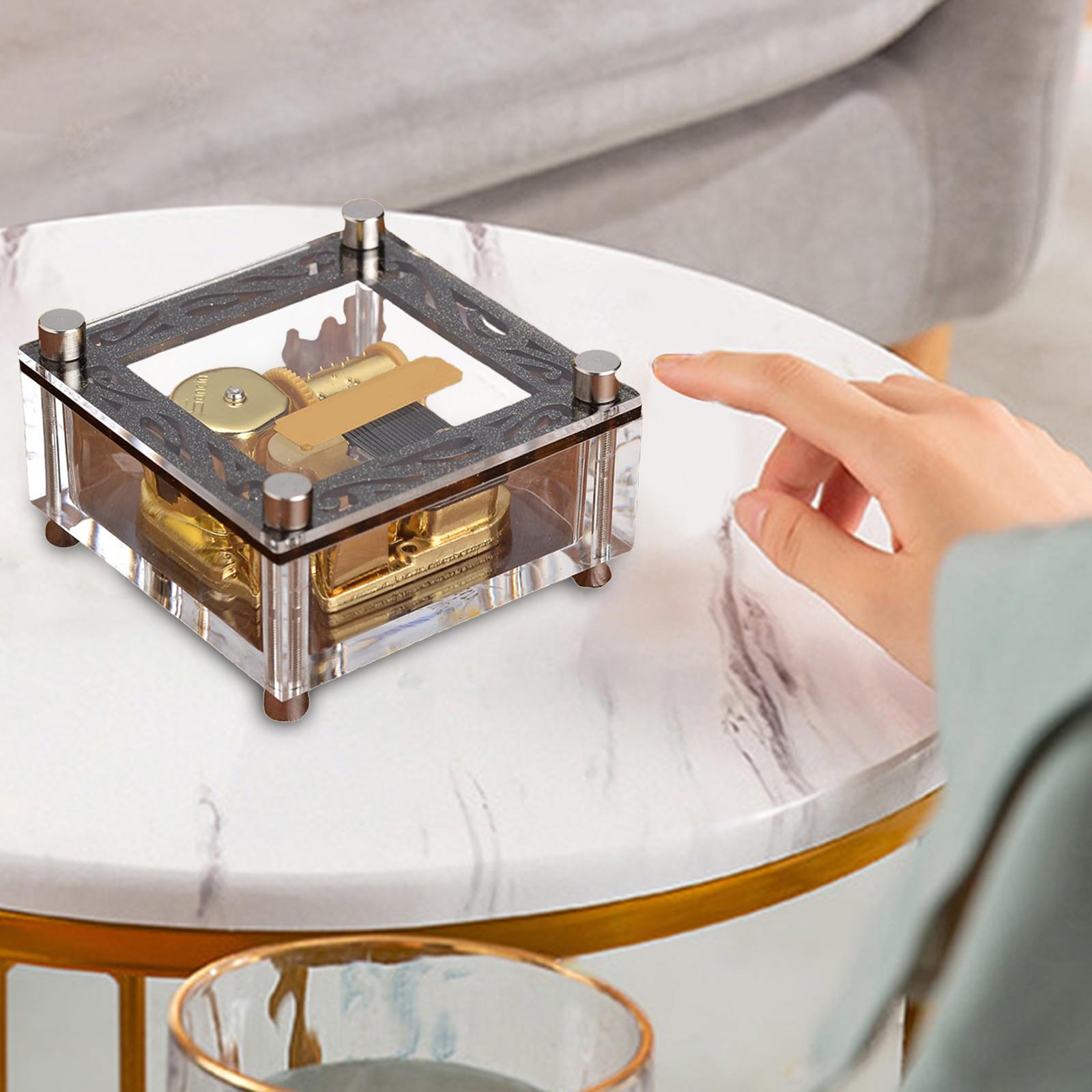 Unique Music Box Clear for Friends Birthday Gifts Acrylic  Swan Lake