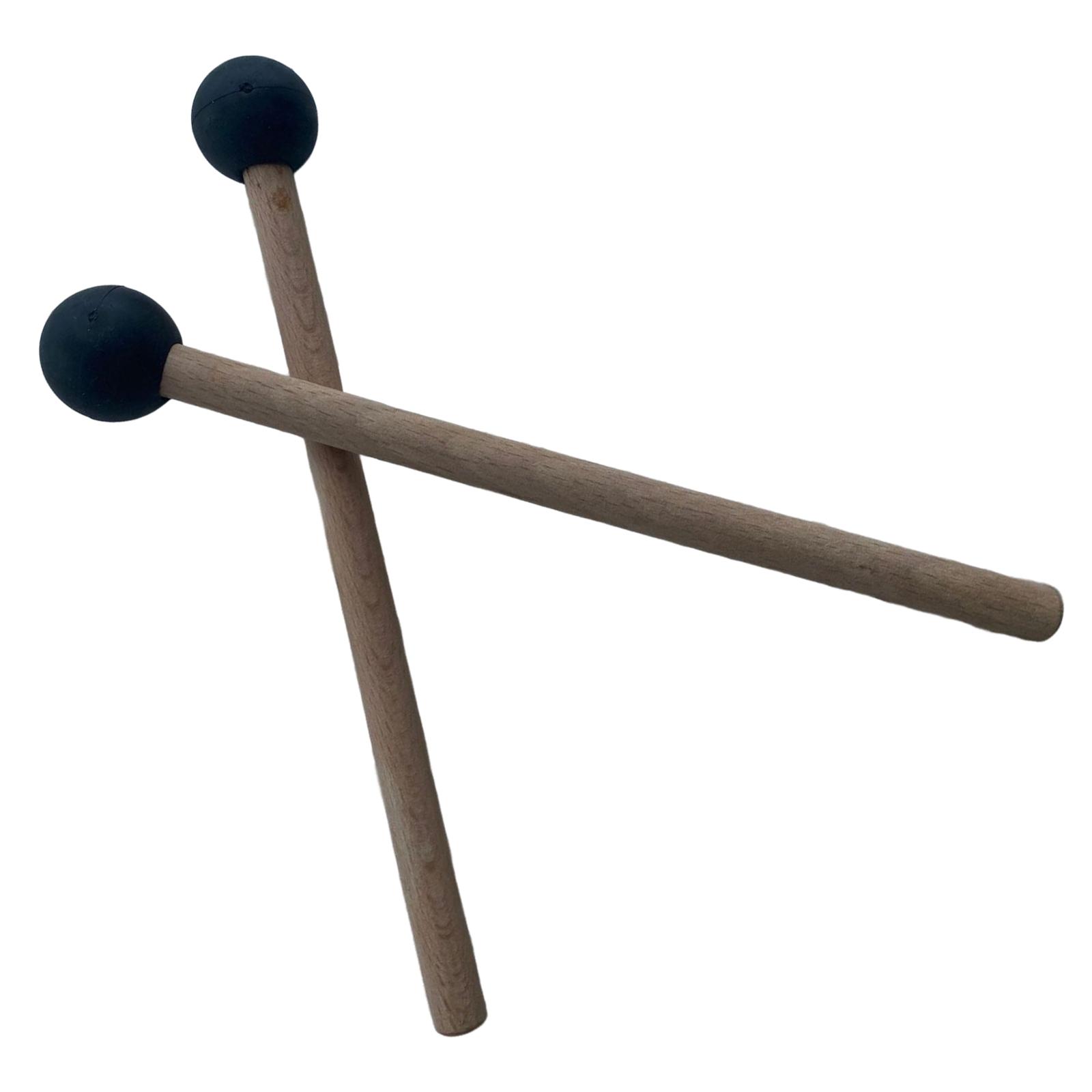 2 Pieces Glockenspiel Sticks Rubber Mallet for Drummers Practitioners Black