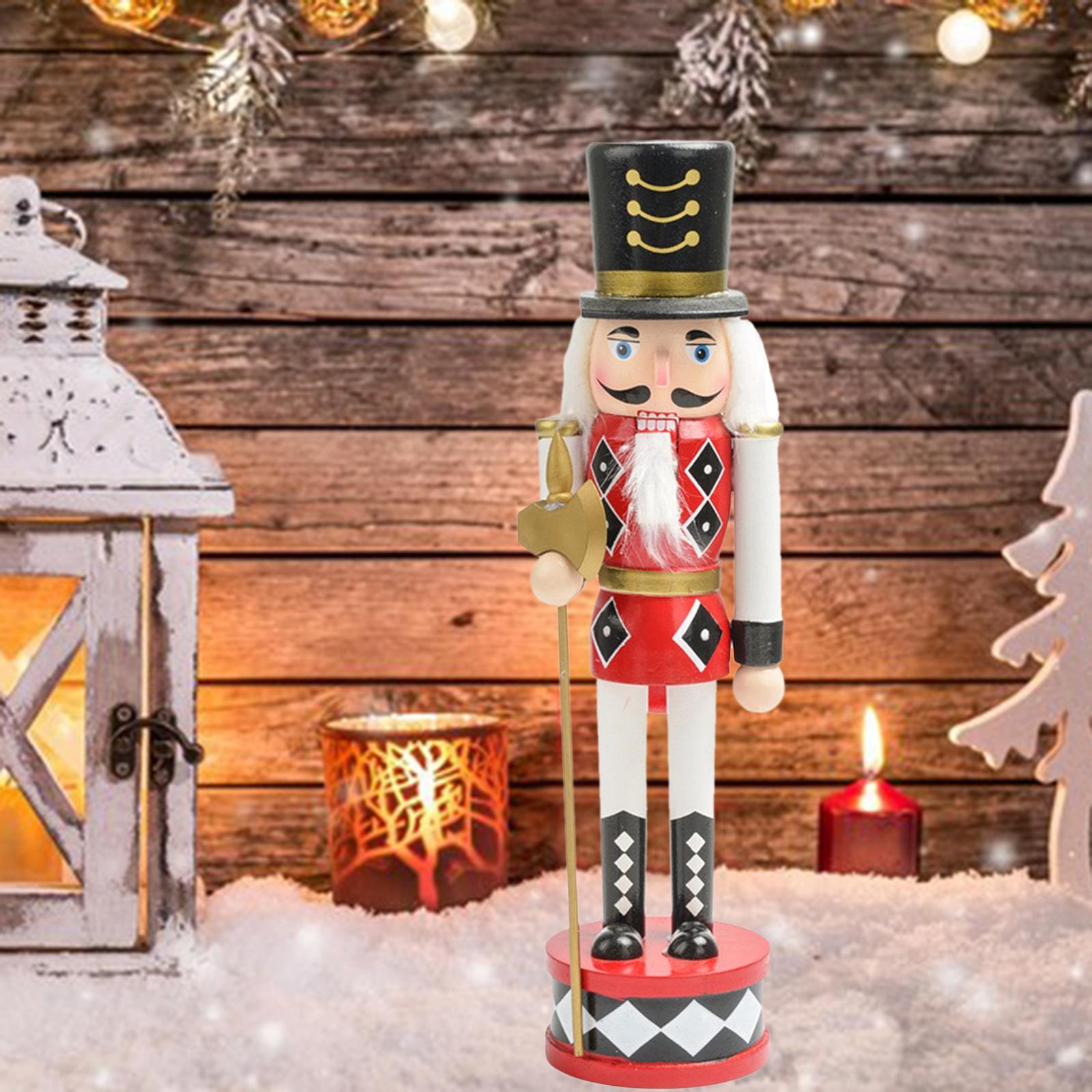 Nutcracker Soldier Figurine Scene Layout Accessories for Bookshelf Parties Red