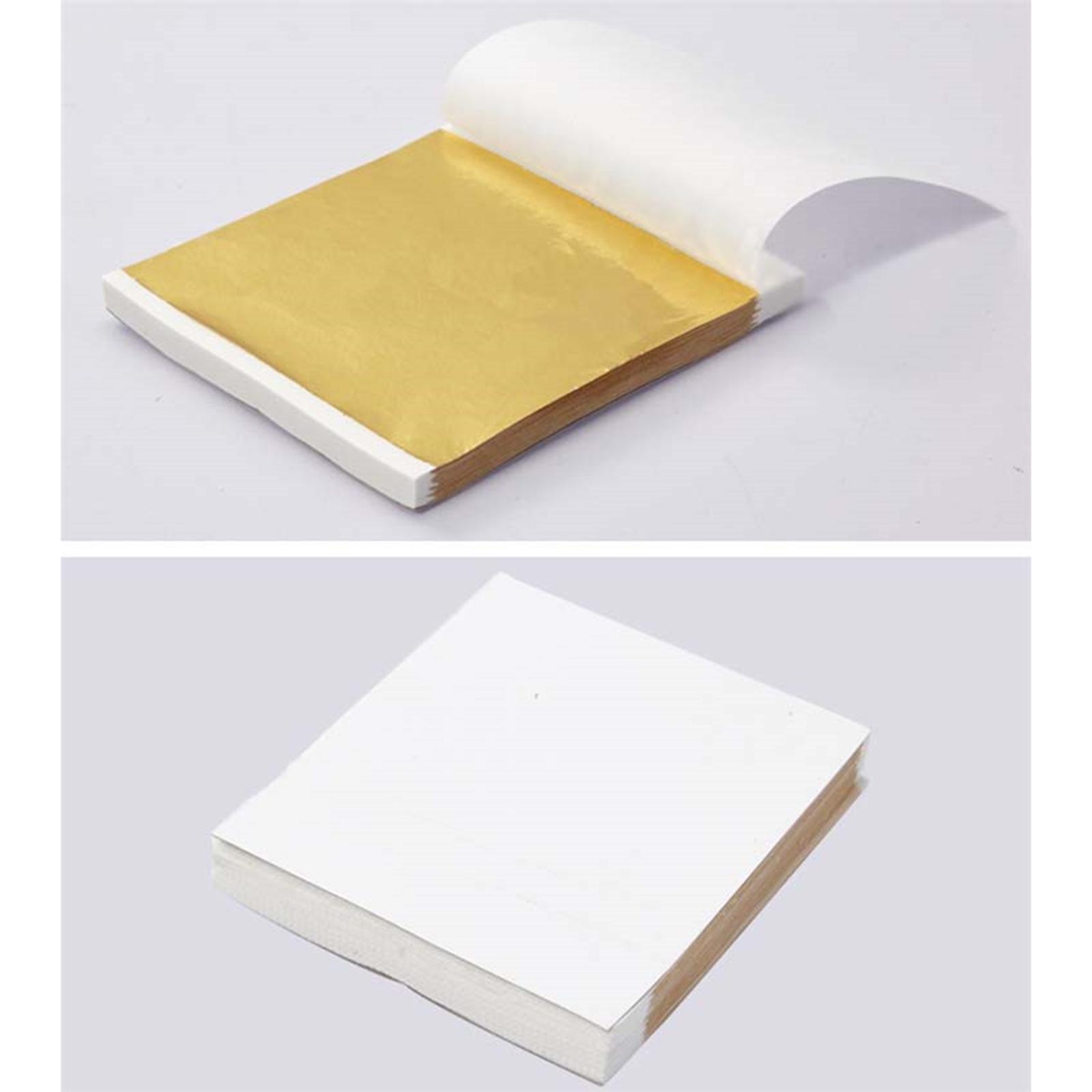 100Pcs Imitation Gold Foil Sheets Foil Paper for Painting Furniture Presents