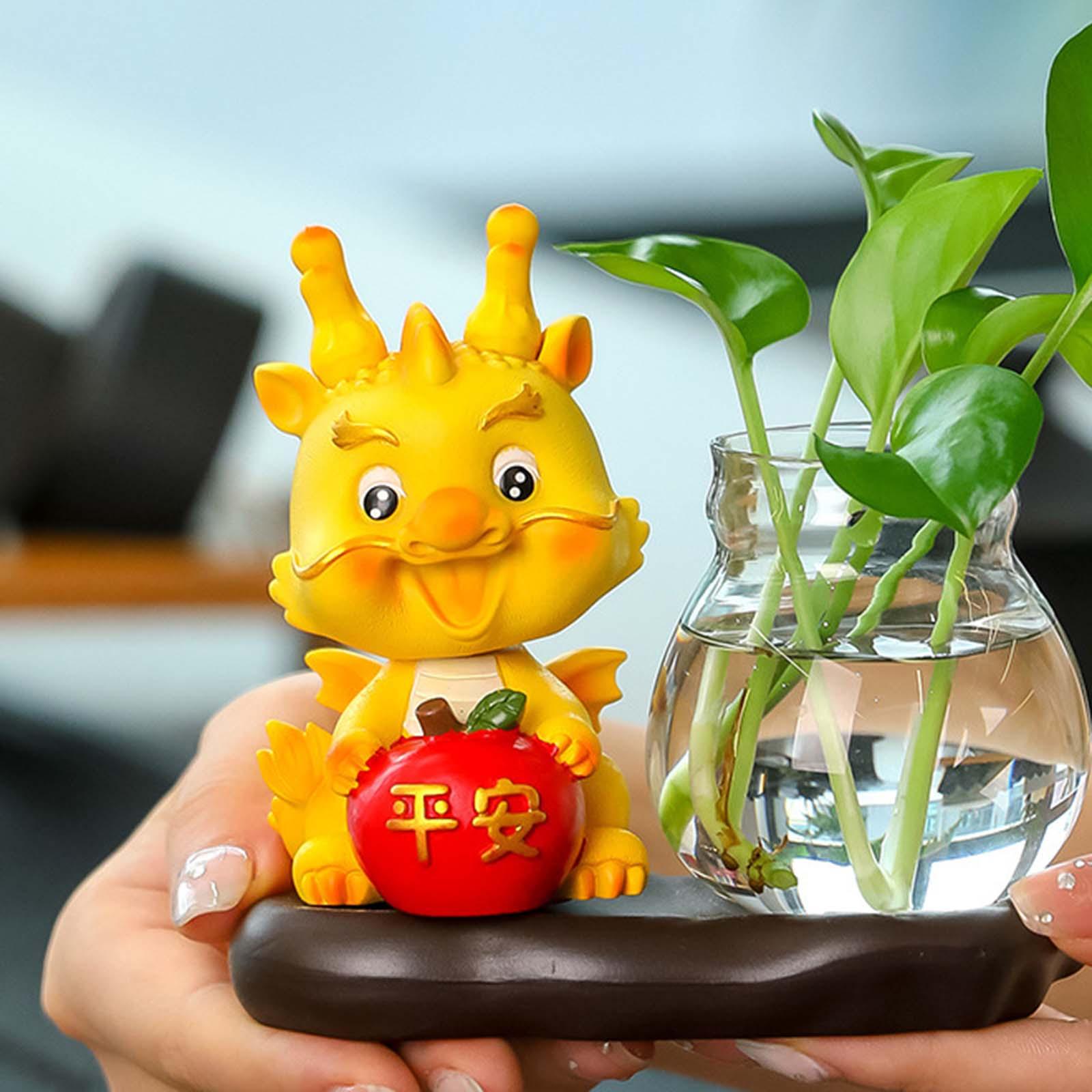 Miniature Dragon Figures Resin Animal Sculpture for Bedroom Bookshelf Office Peace