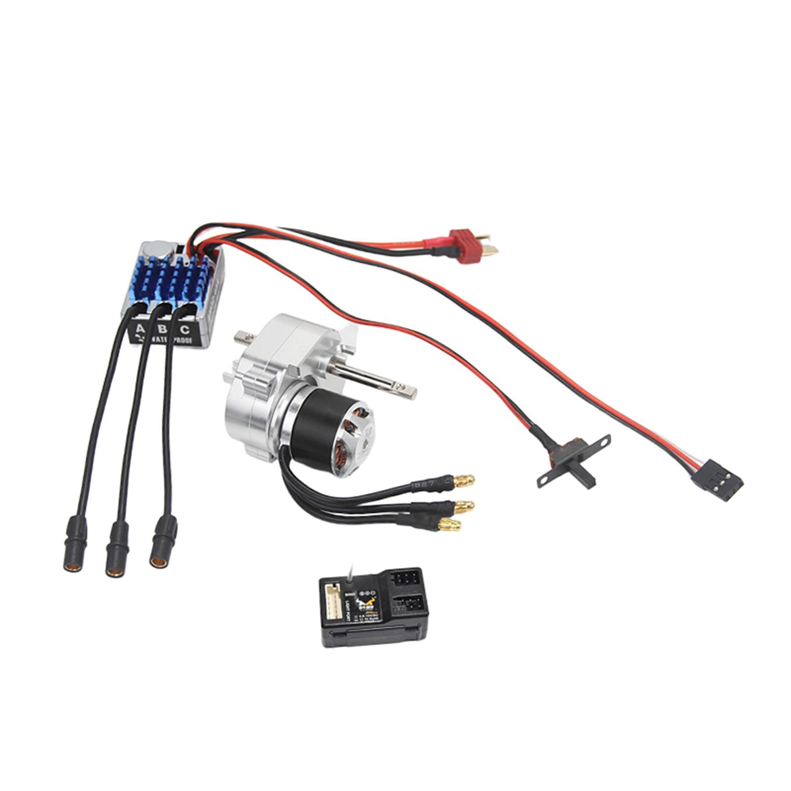 Brushless Motor Metal Gearbox ESC Combo Silver