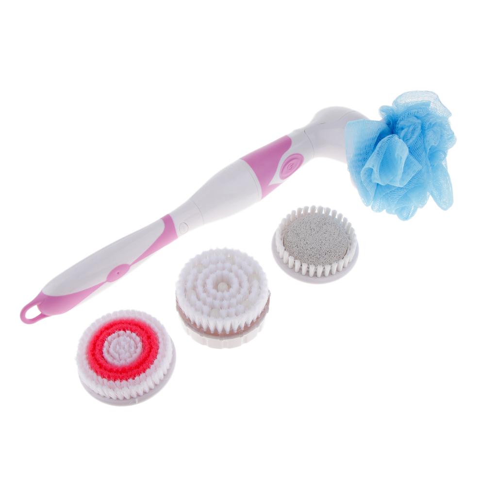 Electric Back Scrubber Bath Shower Exfoliating Body Brush Wash Puff Spa