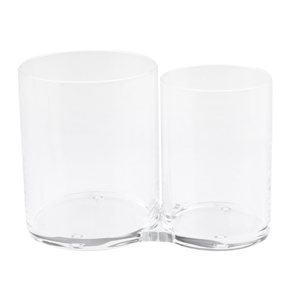 Clear Acrylic Brush Organizer Holder Cup Makeup Display 2 Space
