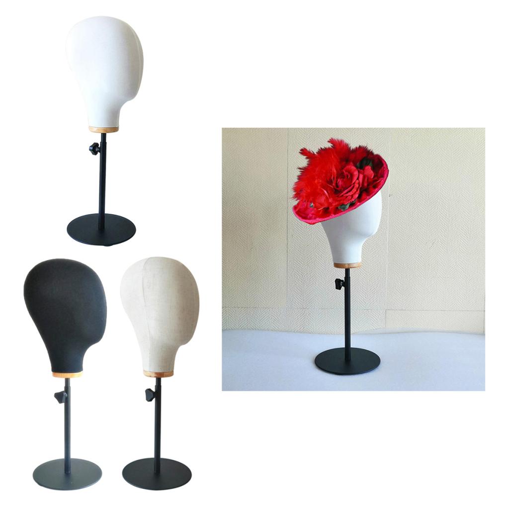 21'' Wig Mannequin Head Hat Holder Display Manikin w/ Adjustable Stand Canvas