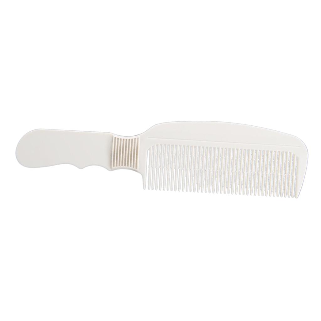 Plastic Hair Cutting Flat Top Clipper Comb Fine Tooth Detangling Comb White