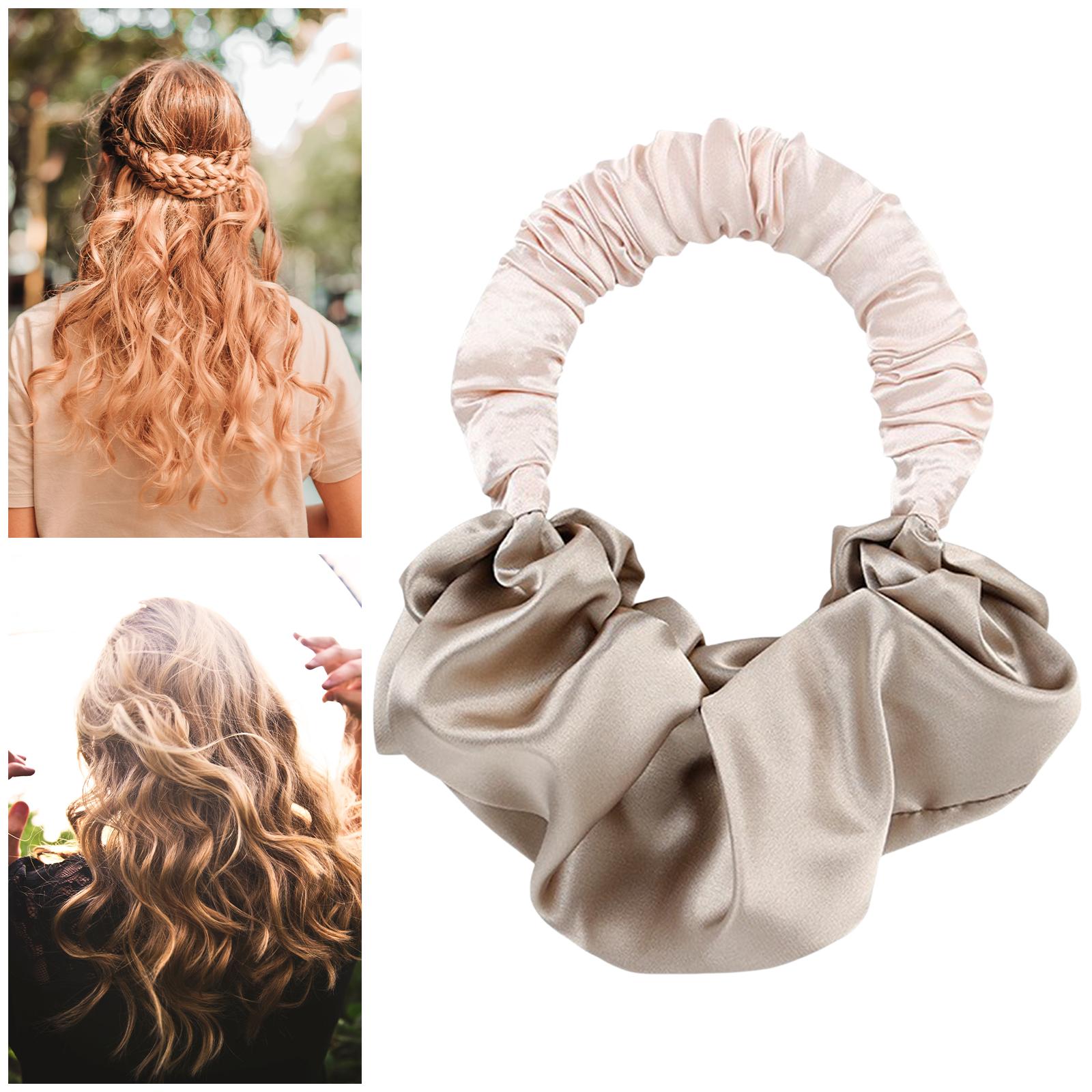 Flexible Heatless Curling Headband Sleep Overnight DIY Wave Tool Brown