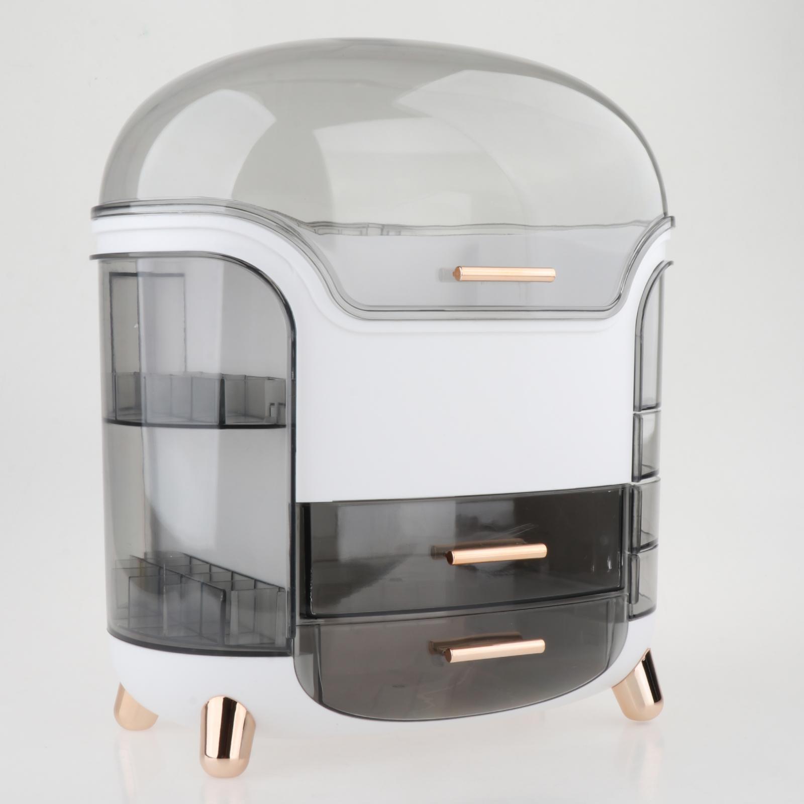 Makeup Organizer Waterproof Cosmetics Storage Box Large Capacity 30x34x20cm White