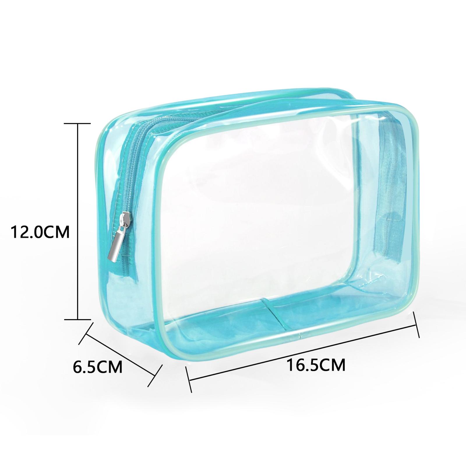 2xWaterproof Toiletry Bag Reusable Holder Container Beach Bag Clear Makeup Bag Blue