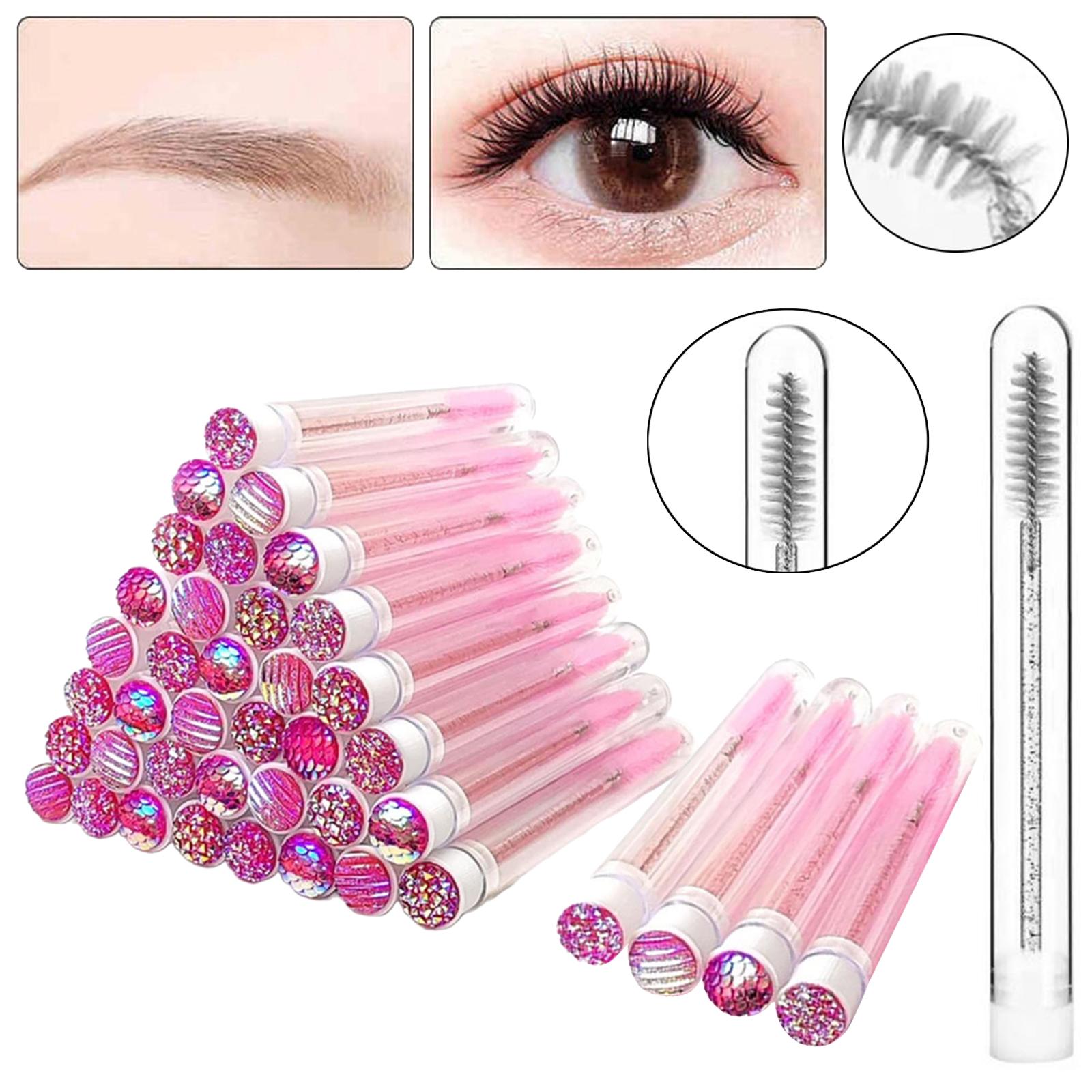 40 Pieces Disposable Mascaras Brush Makeup Tool Gifts Lash Styling for Salon Pink