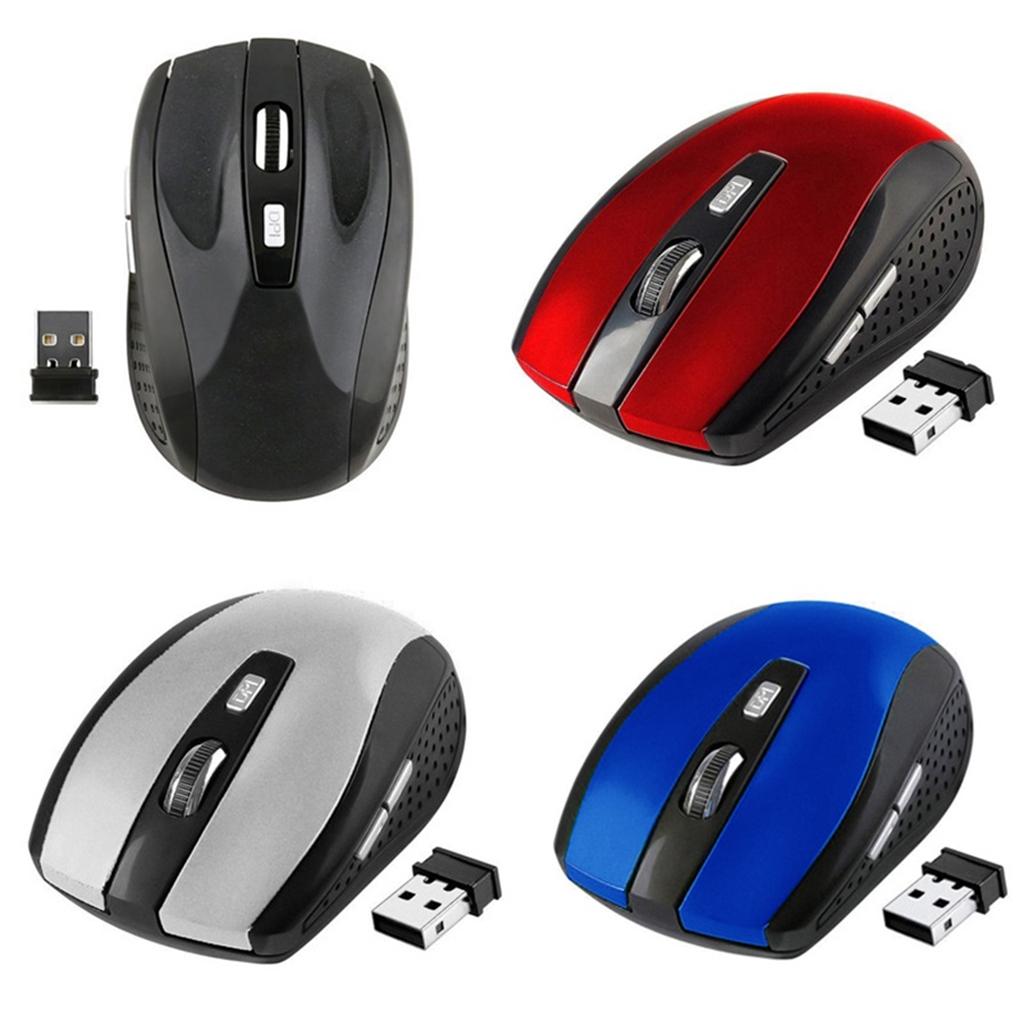 USB2.0 Wireless Mouse 2.4 GHZ Mini Mice with Nano 6buttons Optical for PC Red