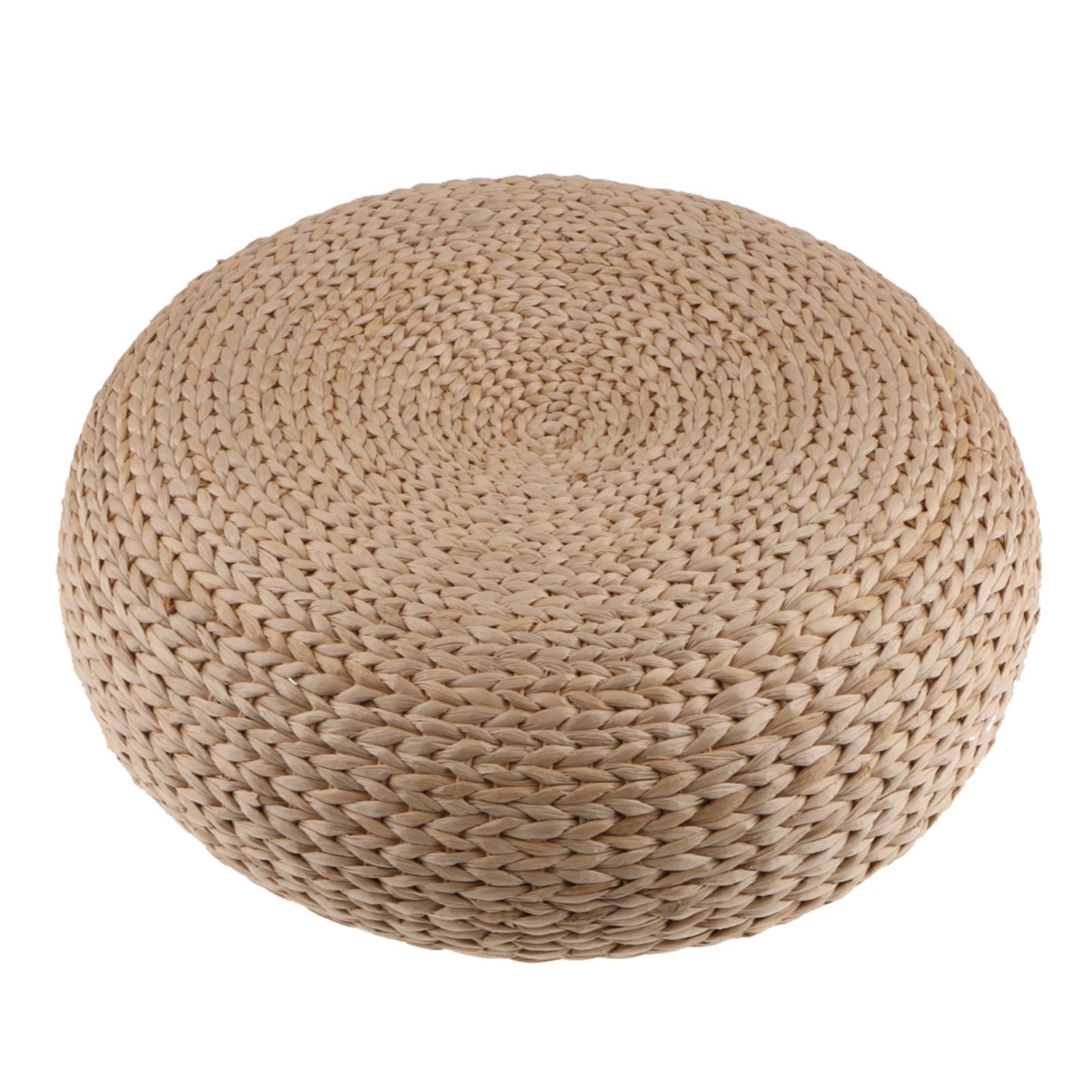 Handcrafted Eco-friendly Nature Straw Woven Dia. 40cm Seat Cushion Floor Mat