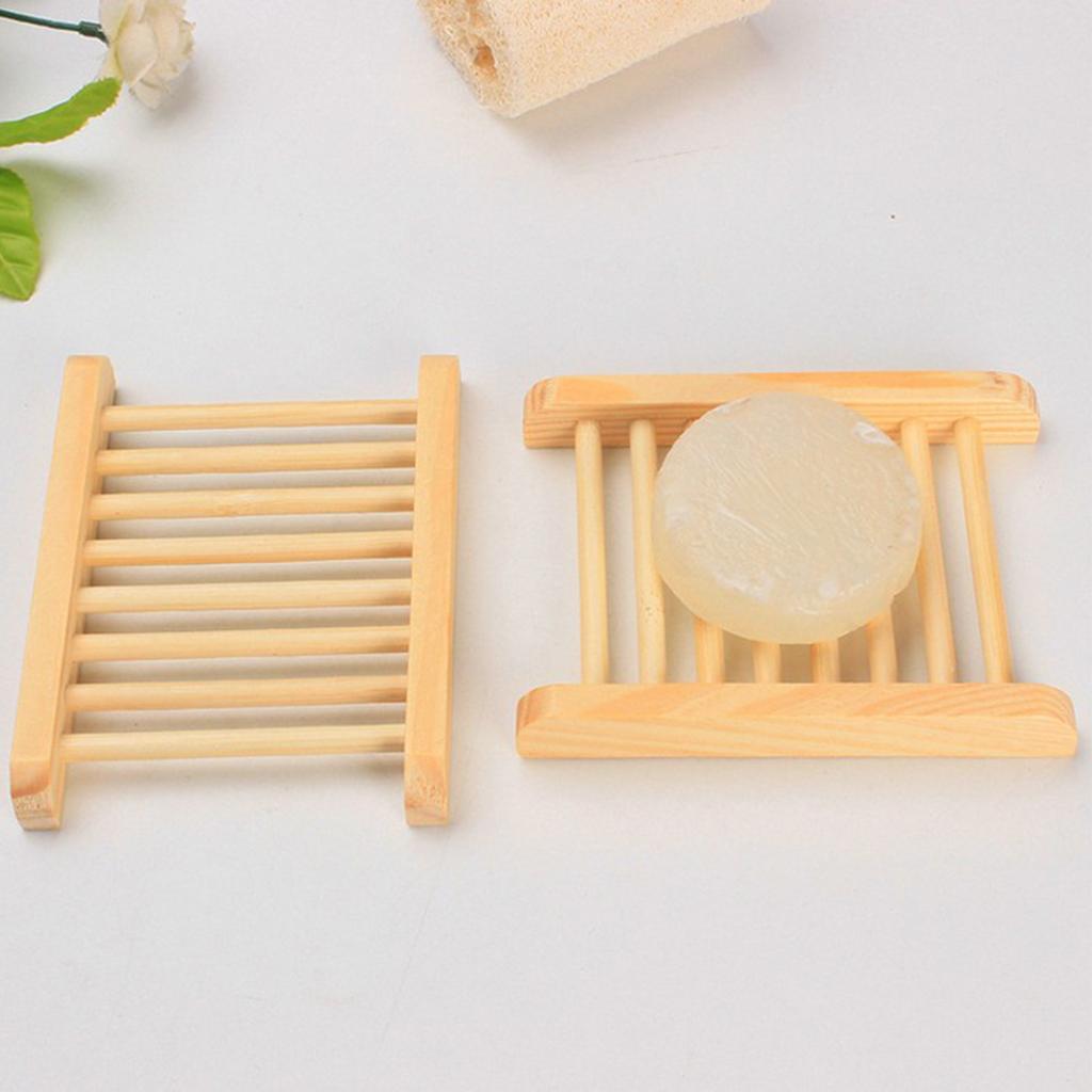 2pcs Bathroom Wooden Soap Case Holder Sink Deck Bathtub Shower Dish Soap Hot