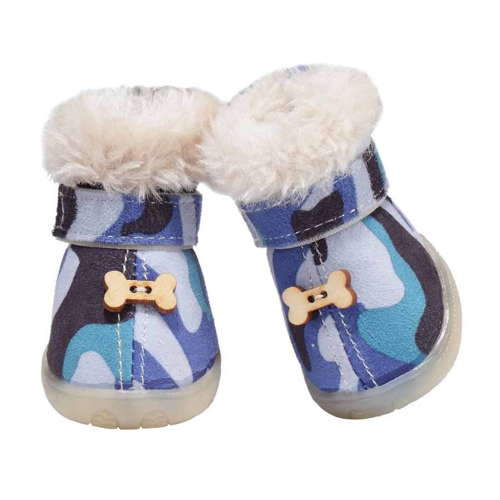 4 Stück Hundeschuhe Pfotenschutz Winter Warme Haustier Stiefel mit eBay