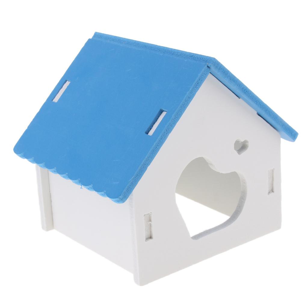 Hamster House Small Animal Hideout Pet Mini Hut Hamster Cabin Cages blue