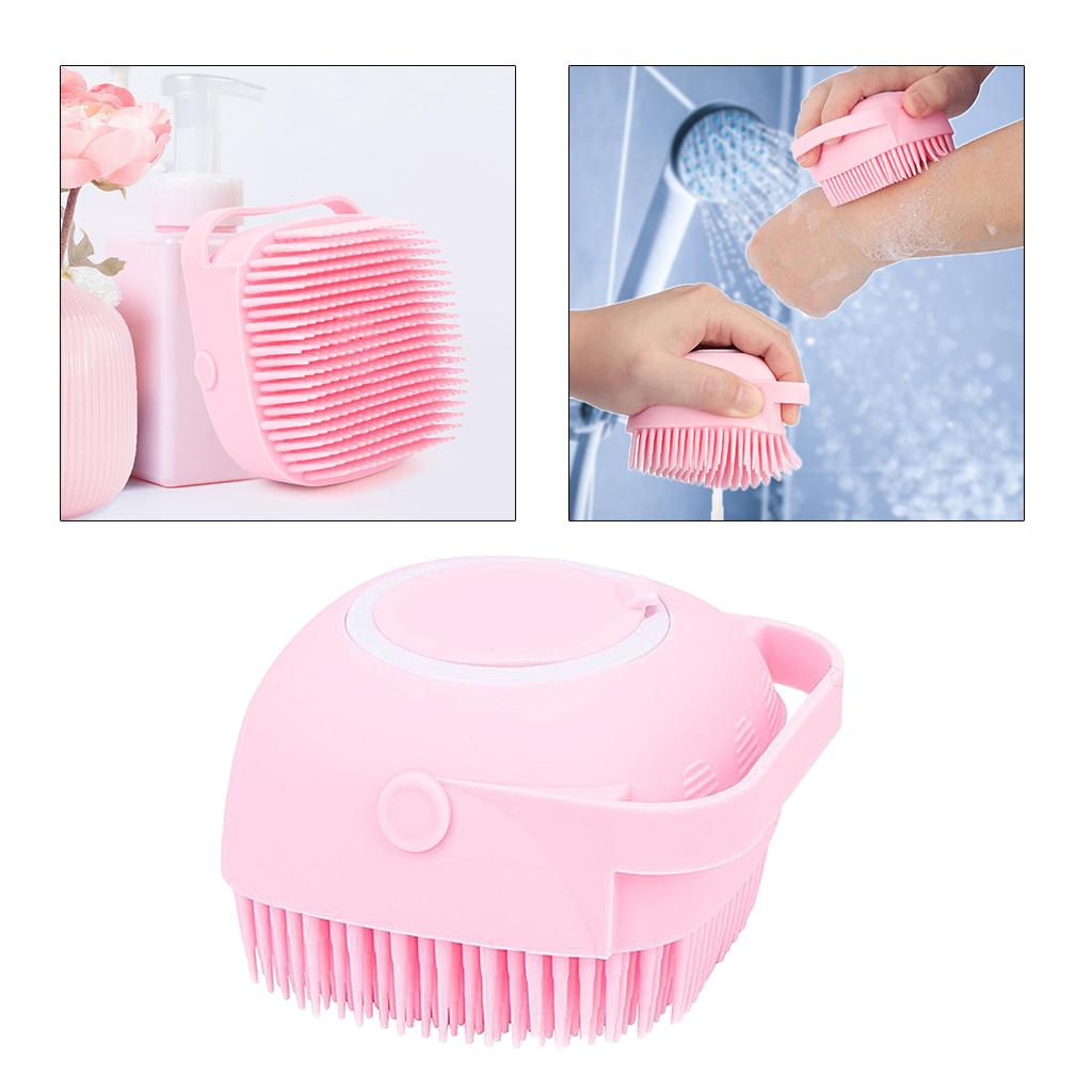Soft Bath Body Scrubber 8x8cm Handy Massaging Brush Hair Wash Brushes Pink