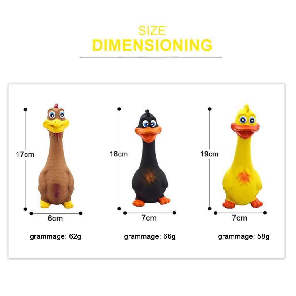 Rubber Chicken Screaming Shrilling Puppy Chewing Squeeze Black 18x7cm