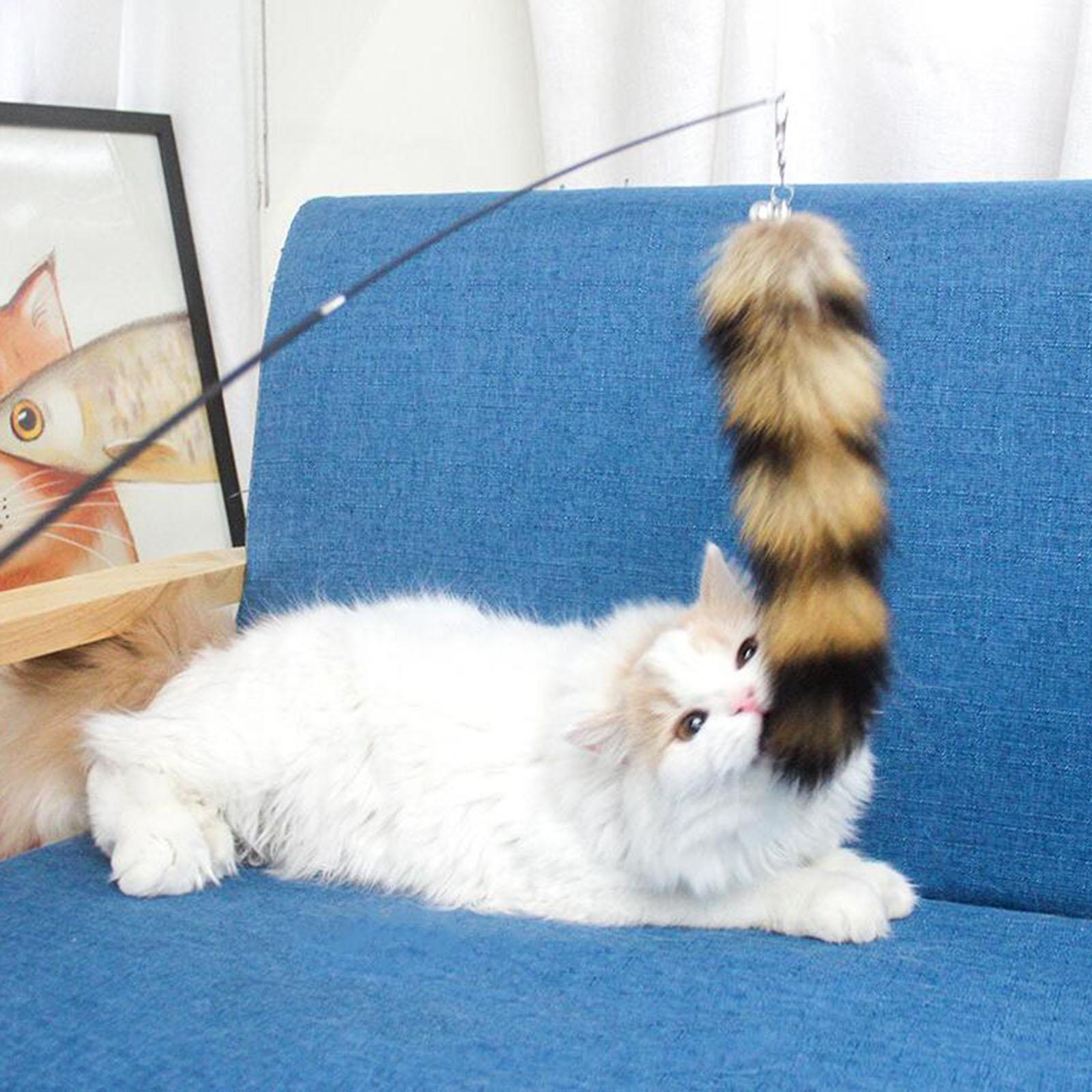 Funny Cat Stick Catcher Artificial Fox Tail Replacement Supplies Play Toy