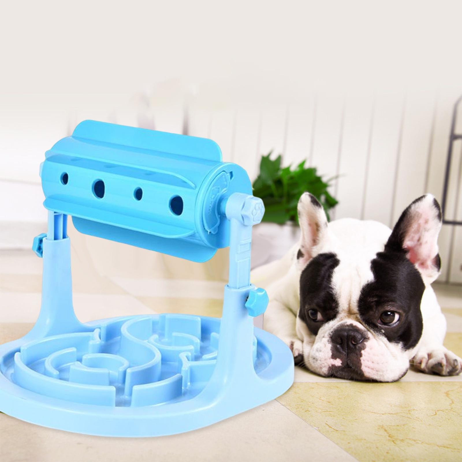 Pet Slow Feeder Bowls Feeding Interactive Toy Anti Choking Puzzle Bowl Blue