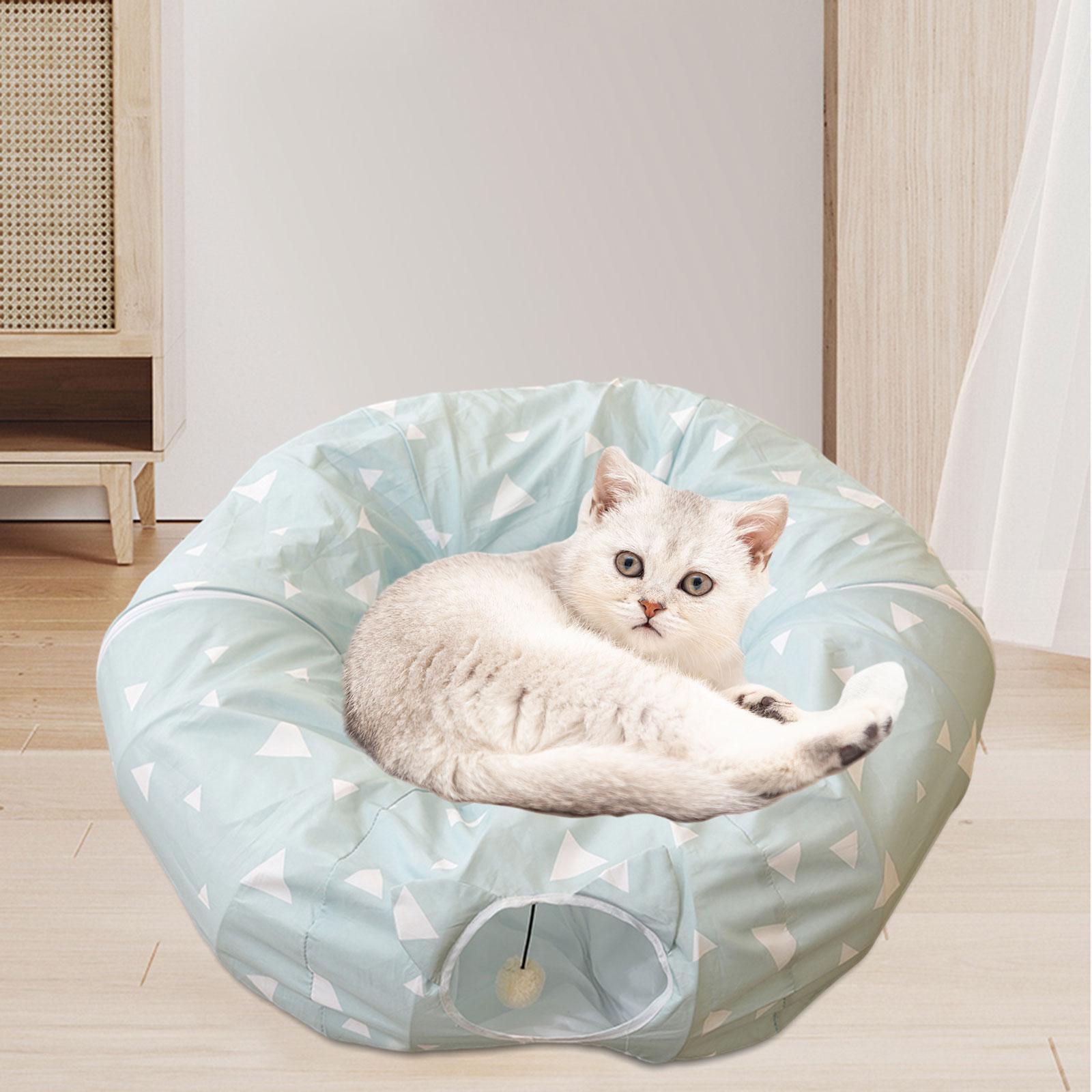 Cat Tunnel Bed Collapsible Cat Interactive Toy for Ferret Rabbit Kitten