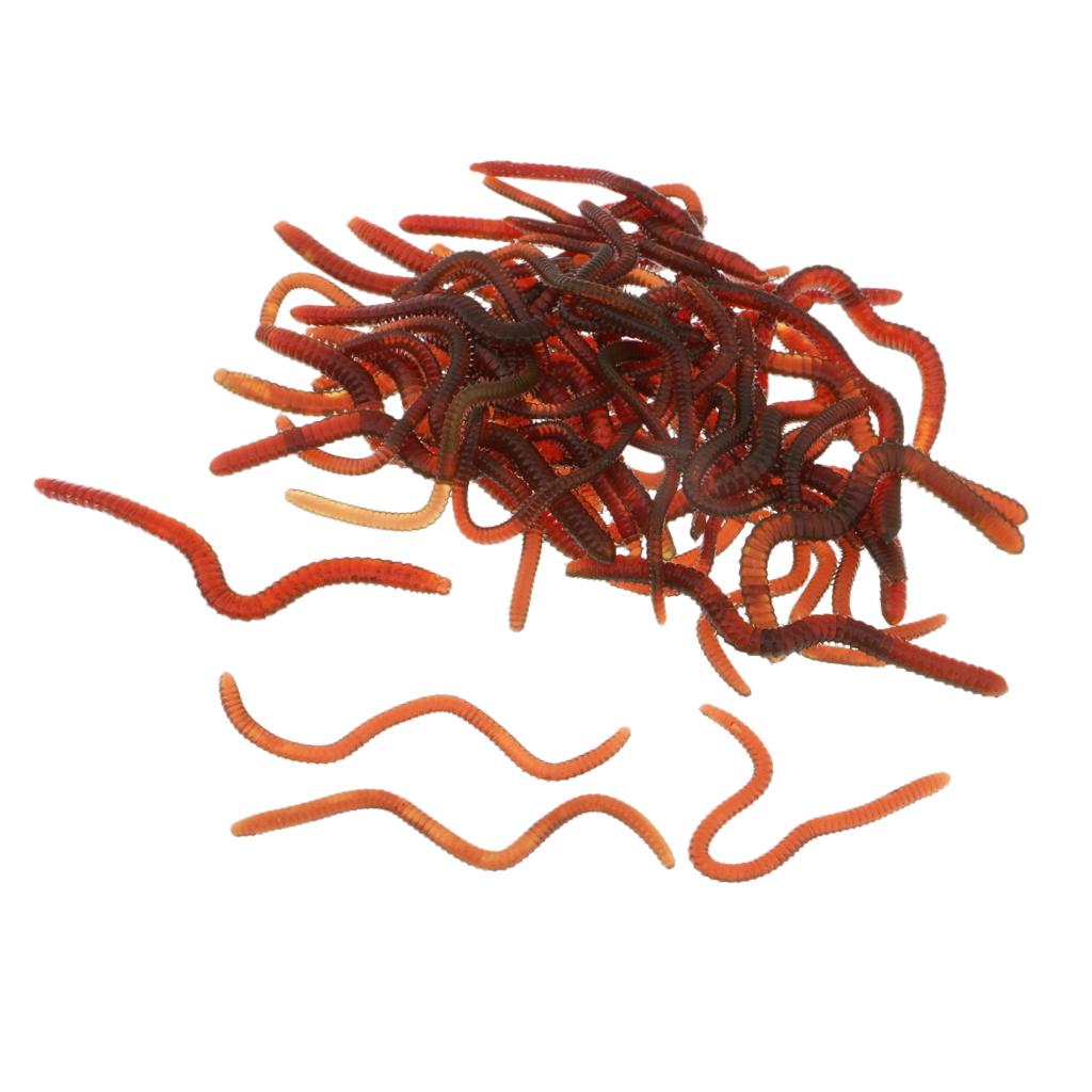 2xImitation Earthworm Design Artificial Soft Silicone Bait Bionic Fishing Lure